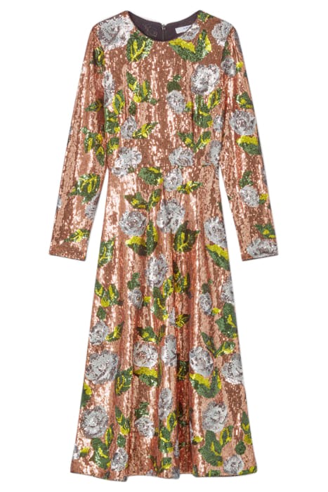 MARCEL SEQUIN MIDI DRESS ROSE GOLD/BLACK 4