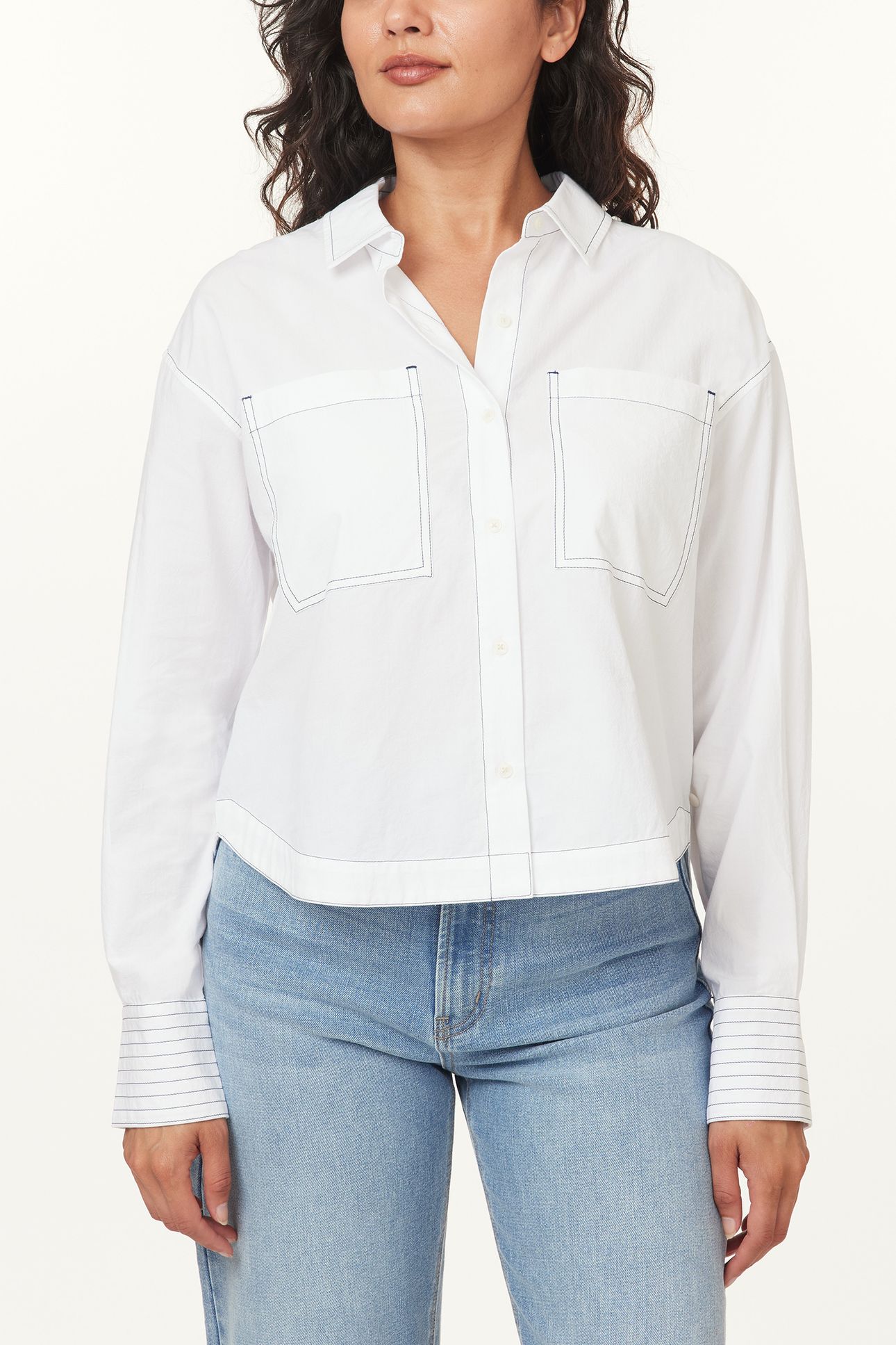 BUTTON UP W POCKETS BRILLIANT WHITE 1
