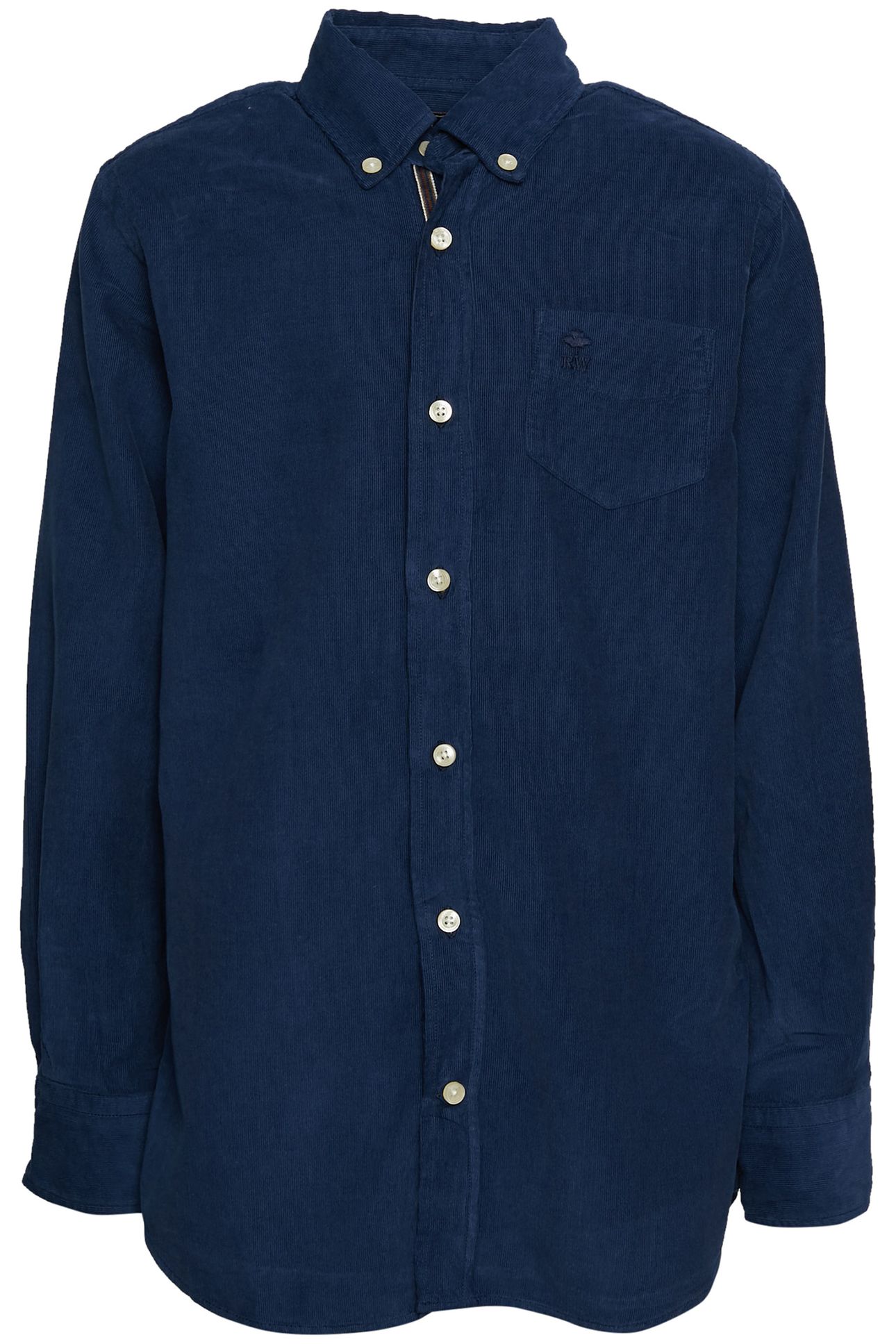 CUSTOM FIT WALLSTREET VELVET SHIRT IN BLUE 1