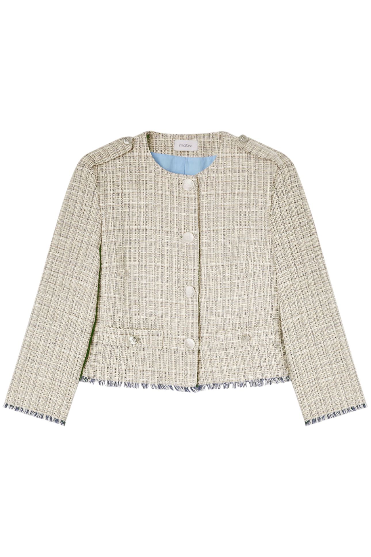 SHORT LUREX TWEED JACKET BLUE 3