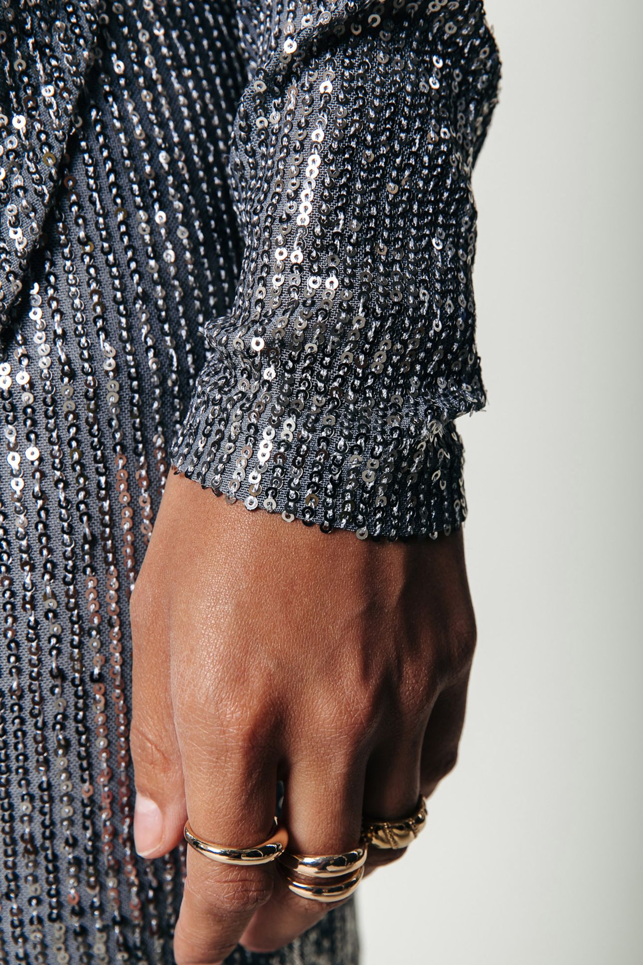 JEWEL SEQUINS CROPPED TURTLENECK TOP SILVER 6