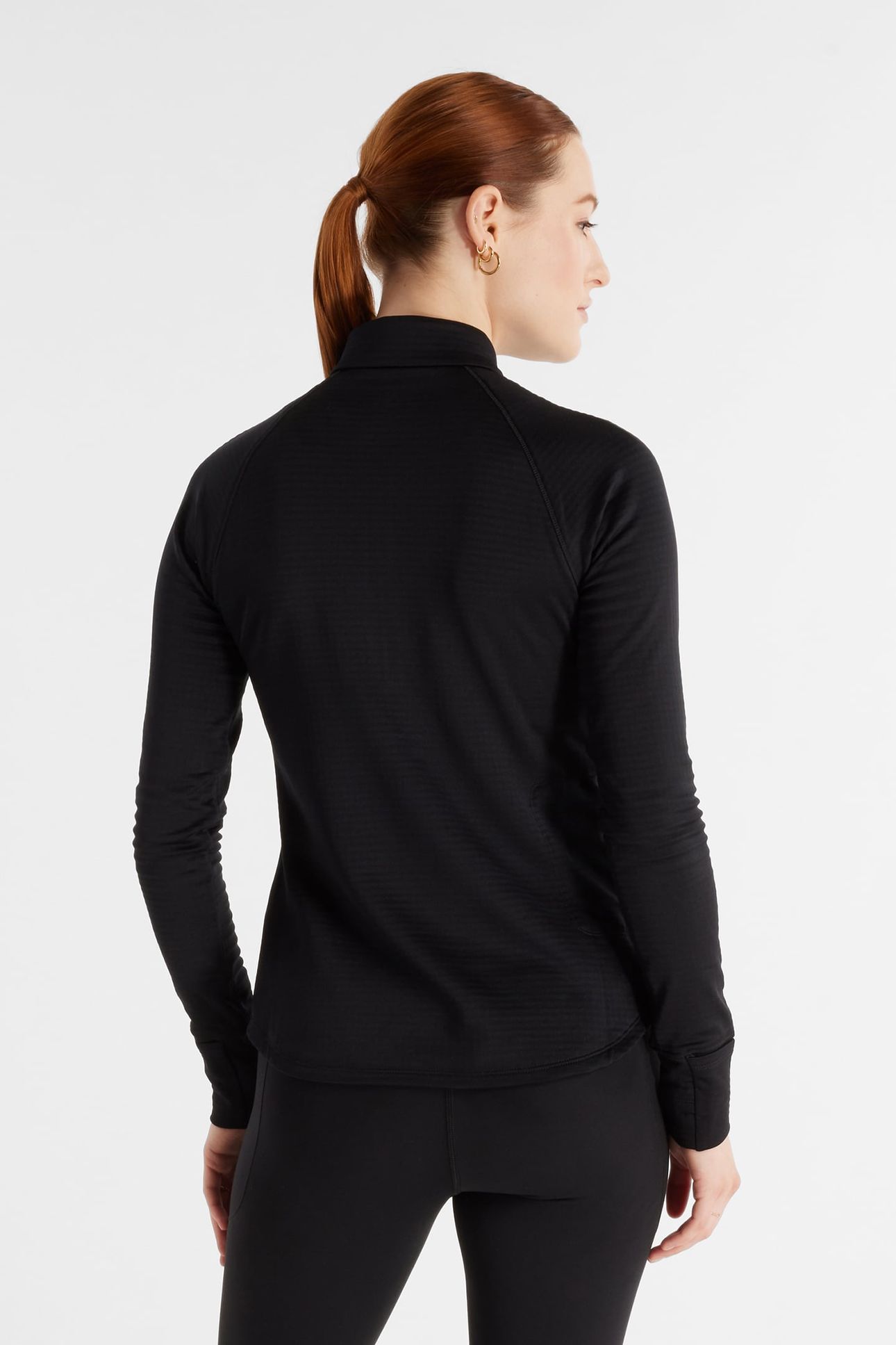 ATHLETICS HEAT GRID 1/2 ZIP TOP IN BLACK 2