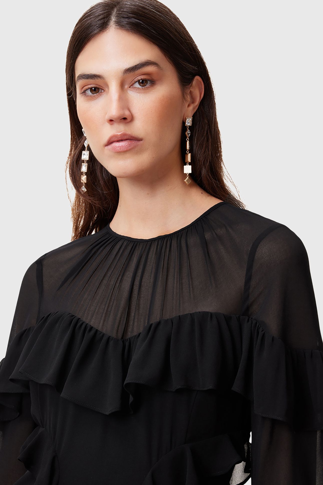 NAT RUFFLE DRESS BLACK 6