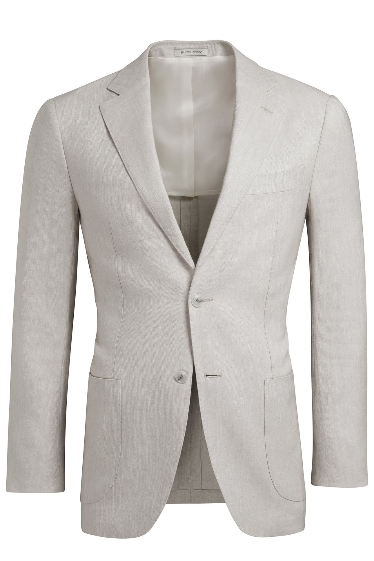 HERRINGBONE TAILORED FIT HAVANA BLAZER LIGHT GREY 3