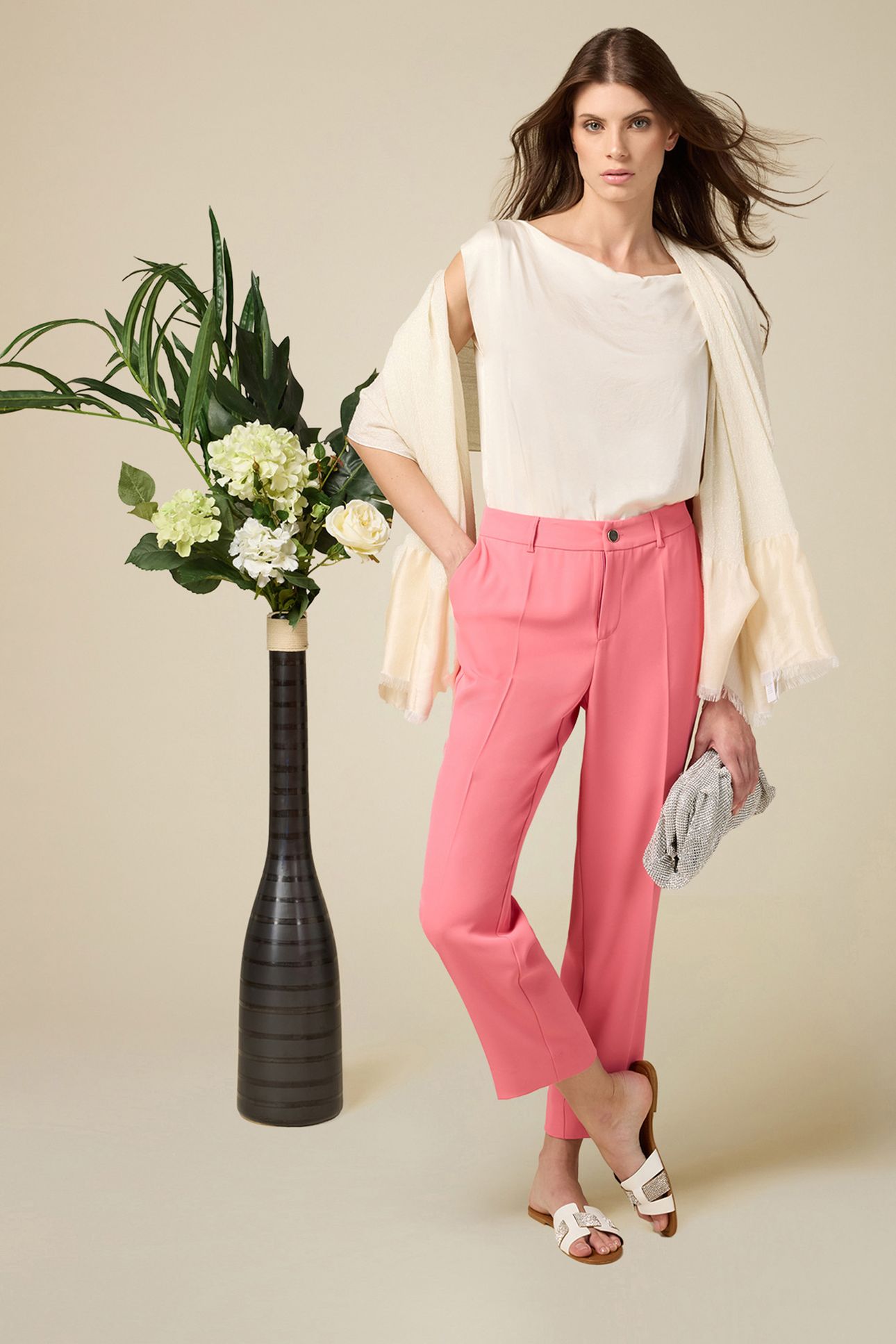 STOVEPIPE TROUSERS LIGHT PINK 2