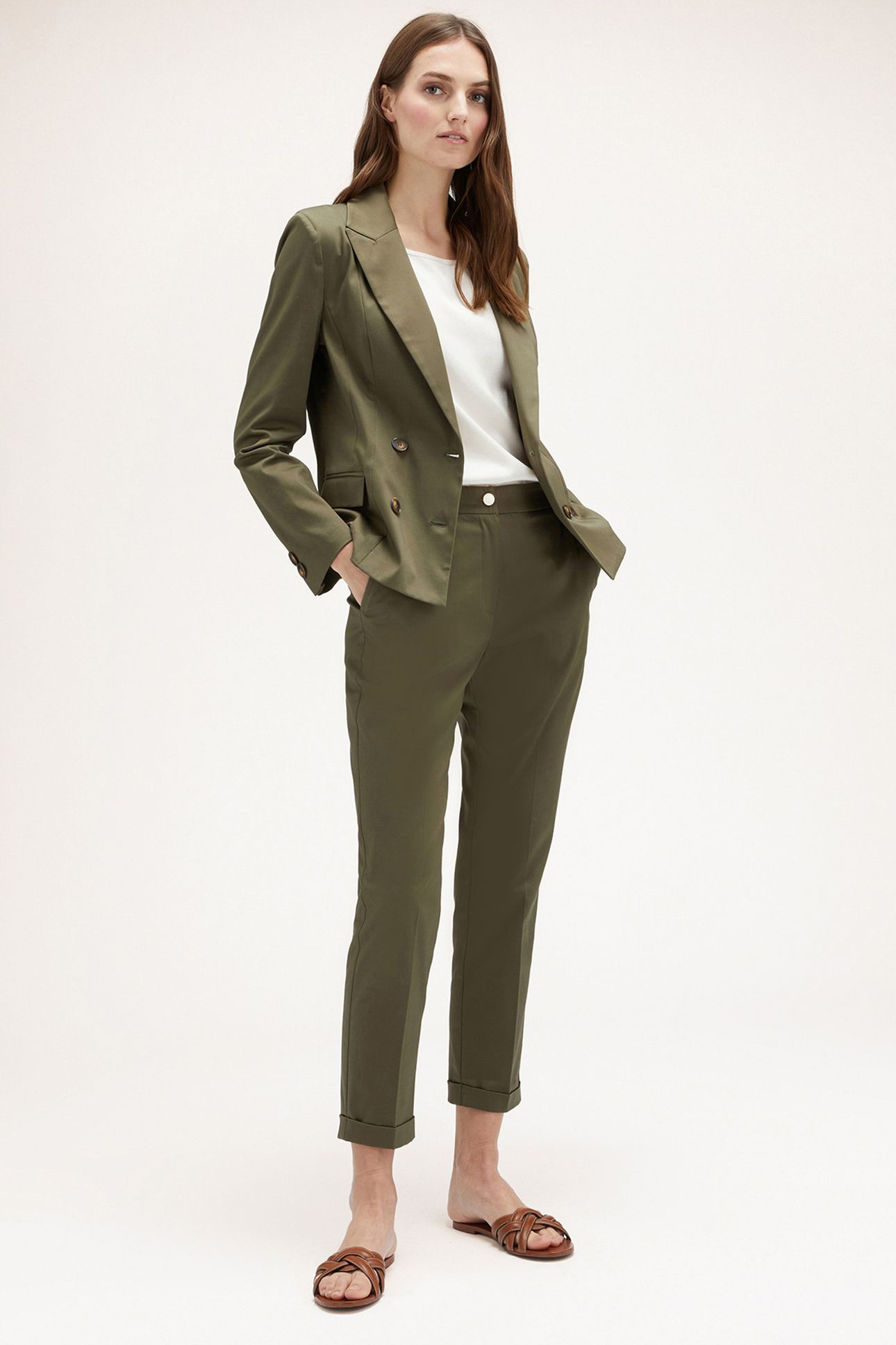 DOUBLE-BREASTED UNLINED JACKET GREEN 3