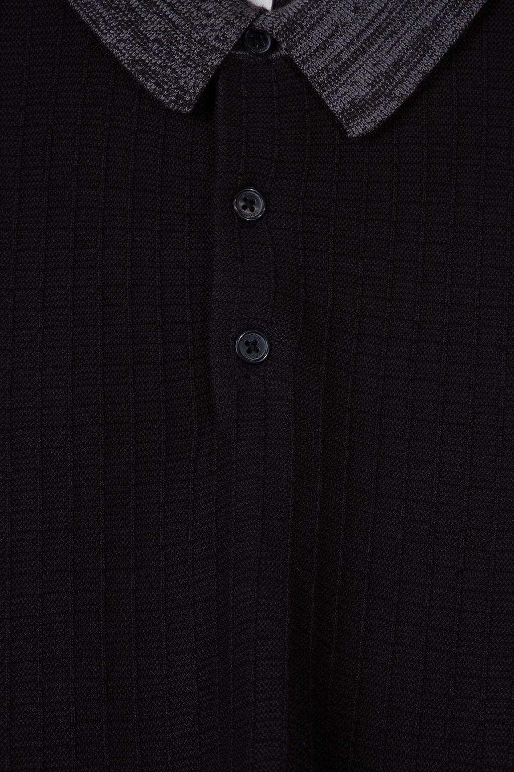 MARLED RIB SWEATER SS POLO BLACK GREY 4
