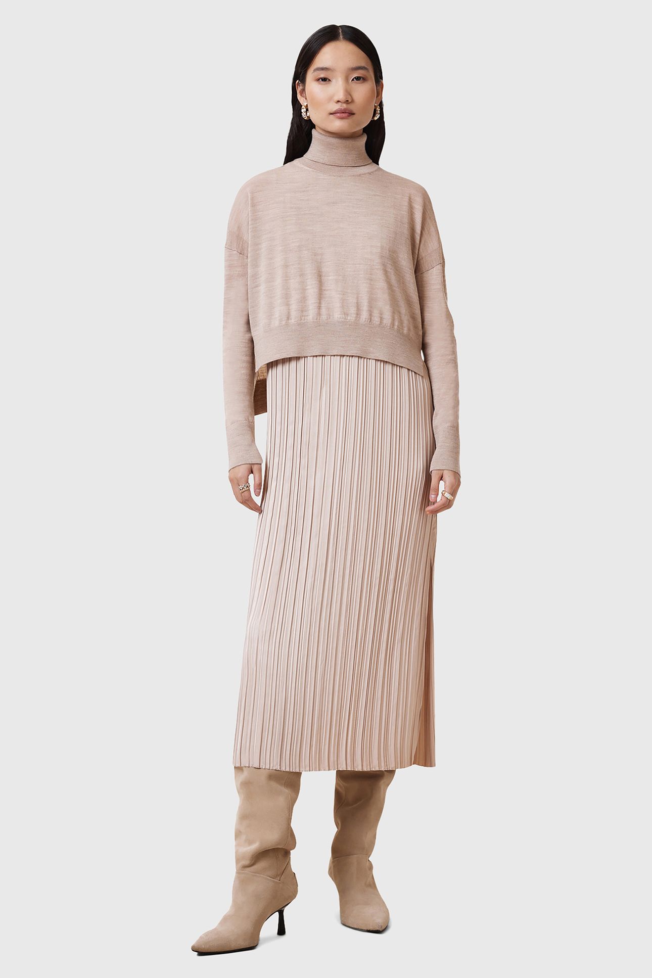 VITTORIA DRESS FAWN BROWN 1