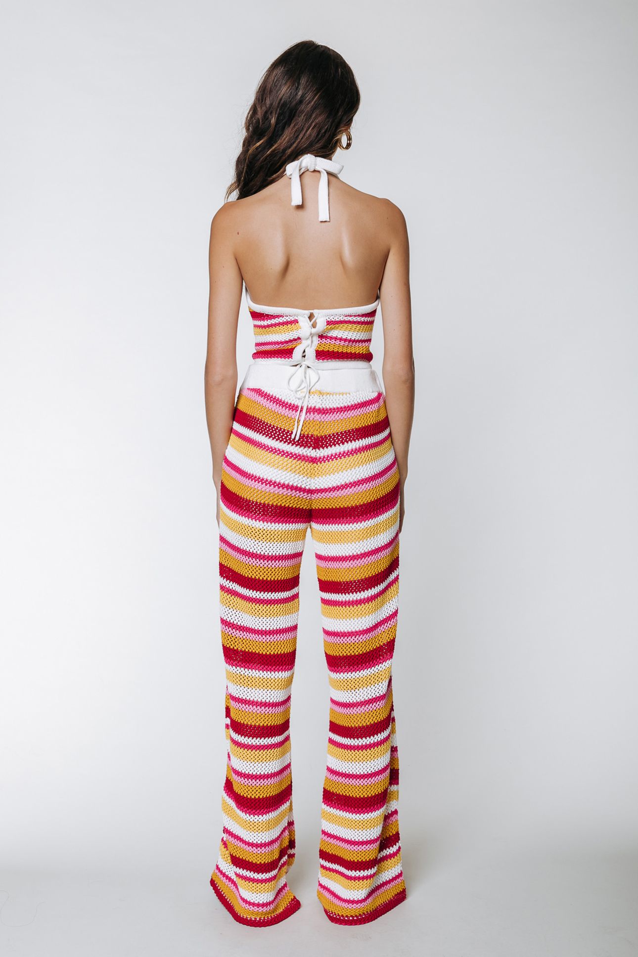 LOEKIE CROCHET STRIPE FLARE PANTS MULTICOLOR 2