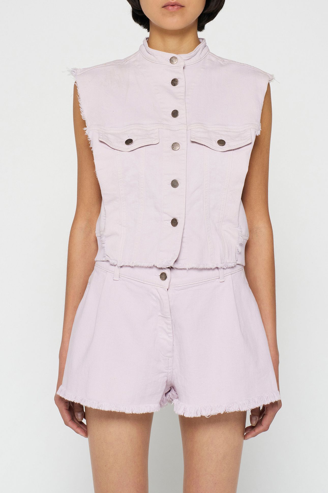 FRINGED SHORTS PALE LILAC 6