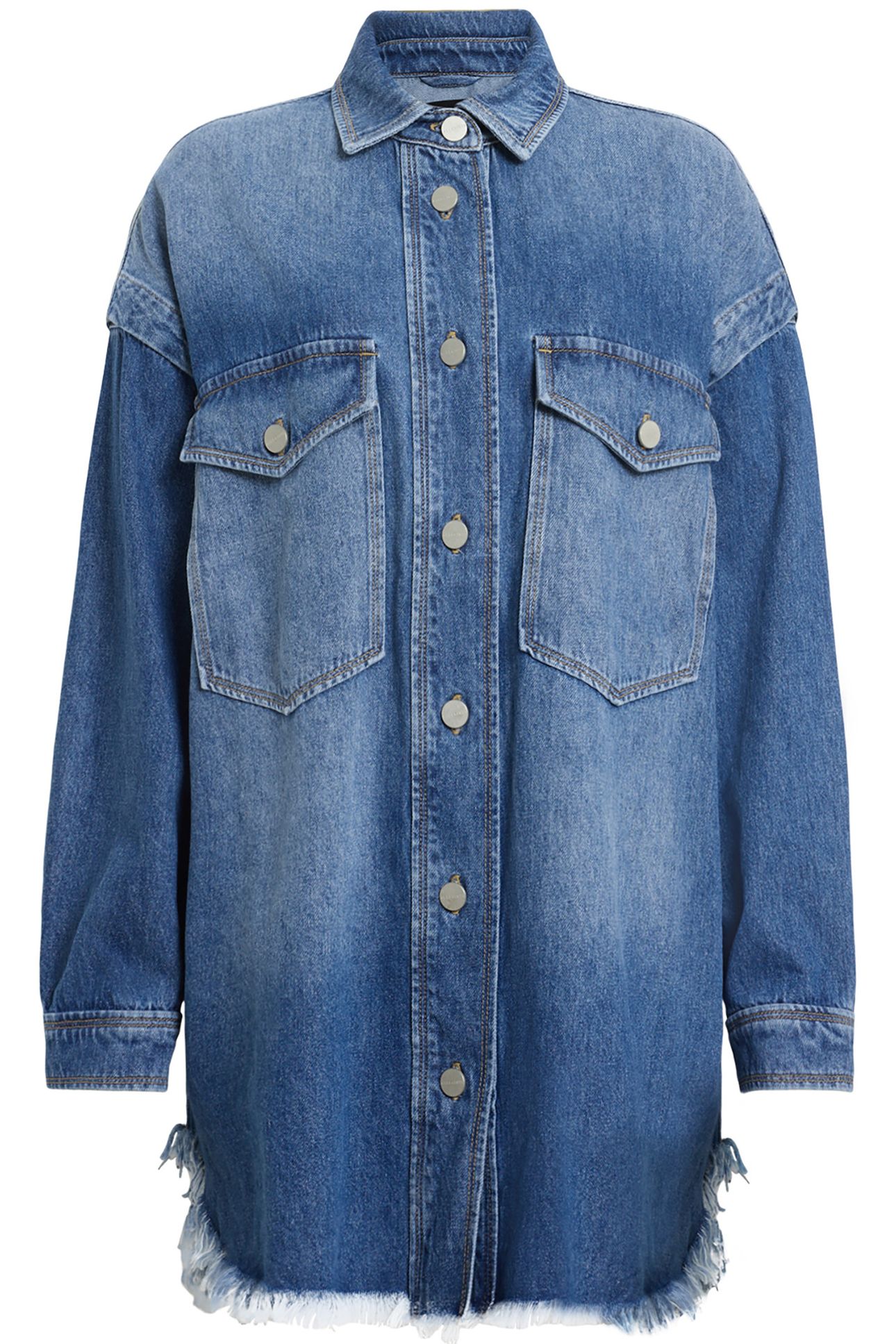 FAYE SNAP DRESS MID INDIGO 4