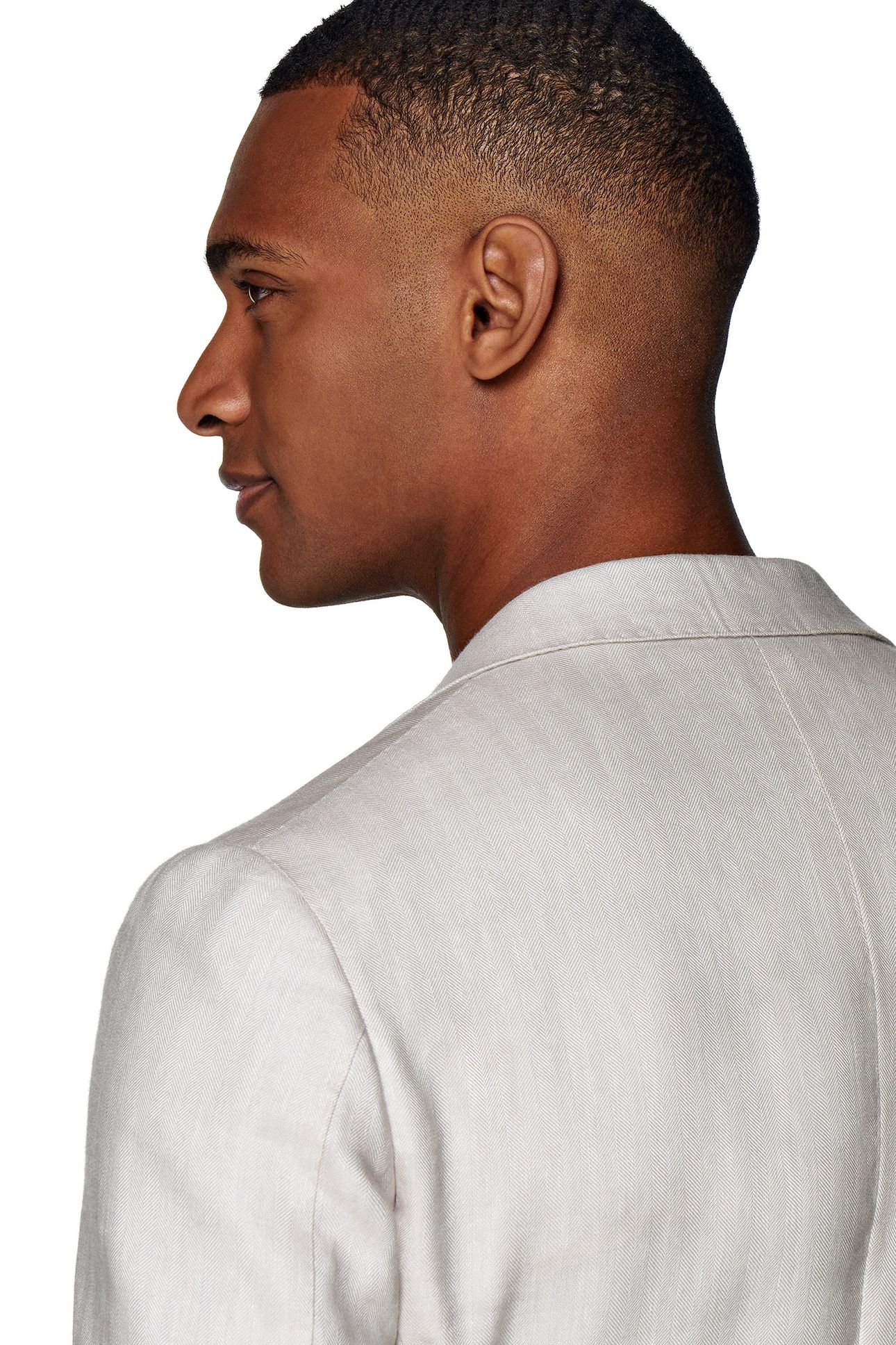 HERRINGBONE TAILORED FIT HAVANA BLAZER LIGHT GREY 5