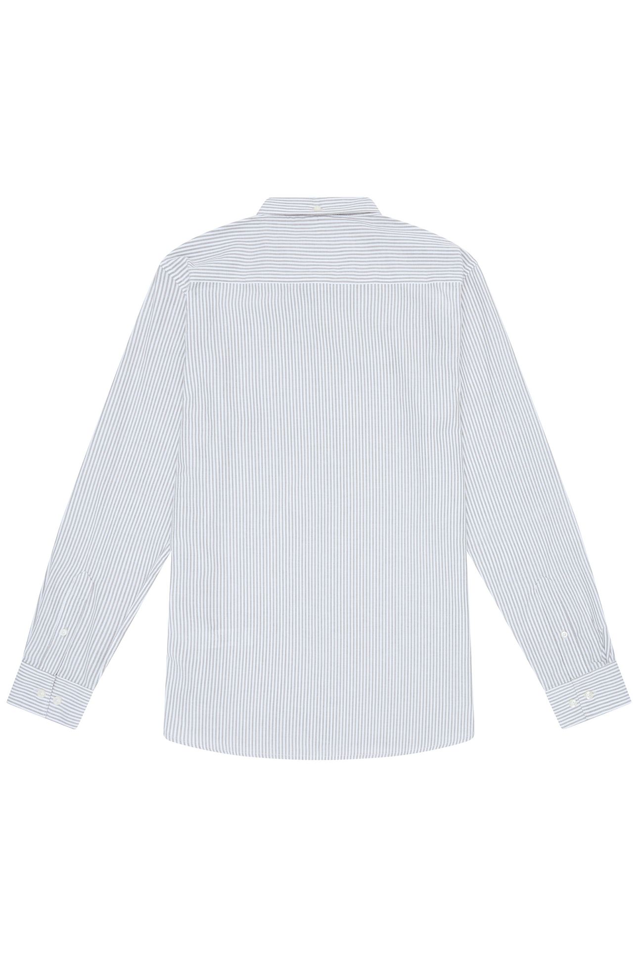 STRIPE POCKET LONG SLEEVE OXFORD SHIRT KHAKI/WHITE 2
