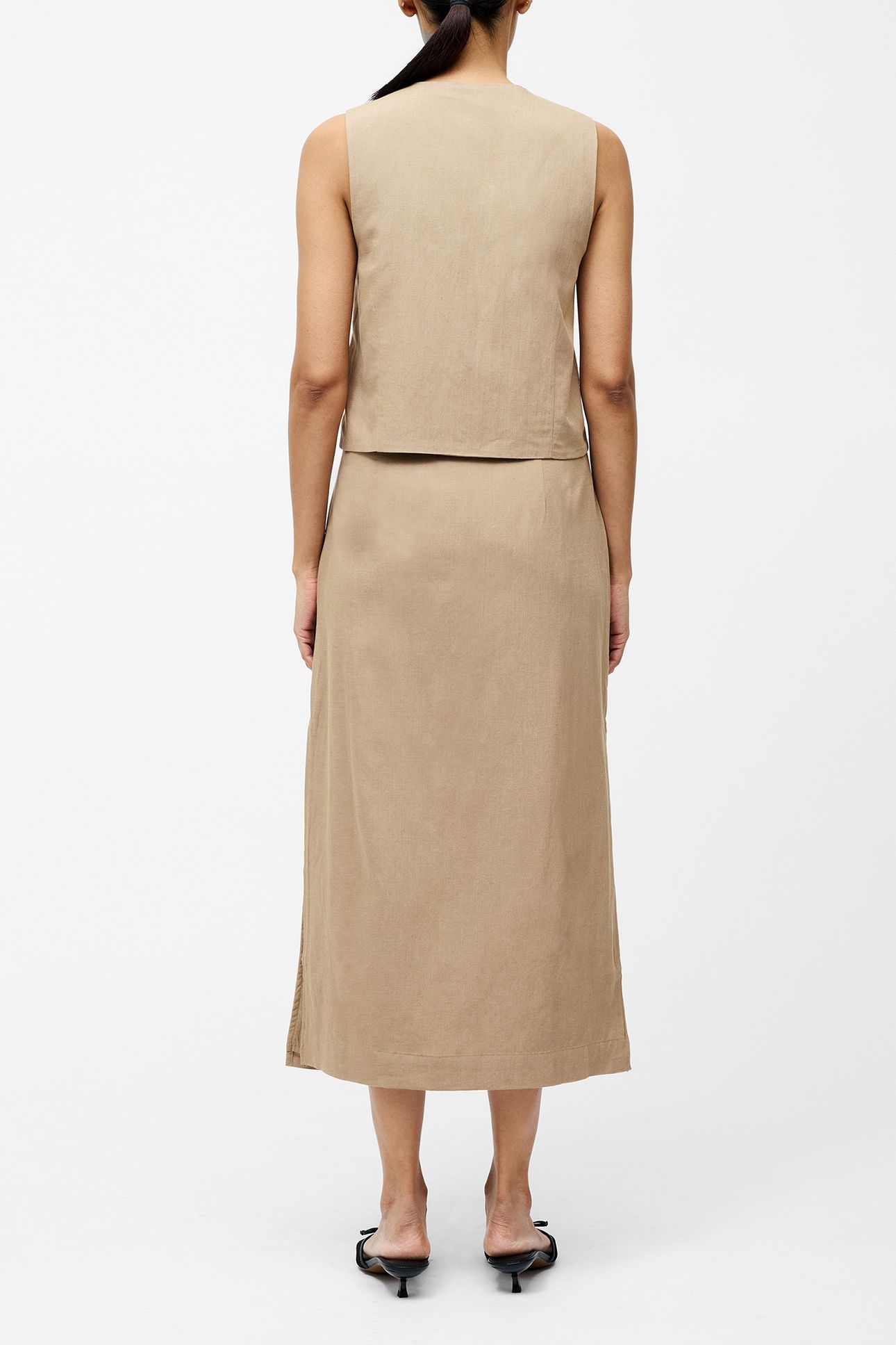 LINEN SINGLE BREASTED WAISTCOAT INCENSE 3