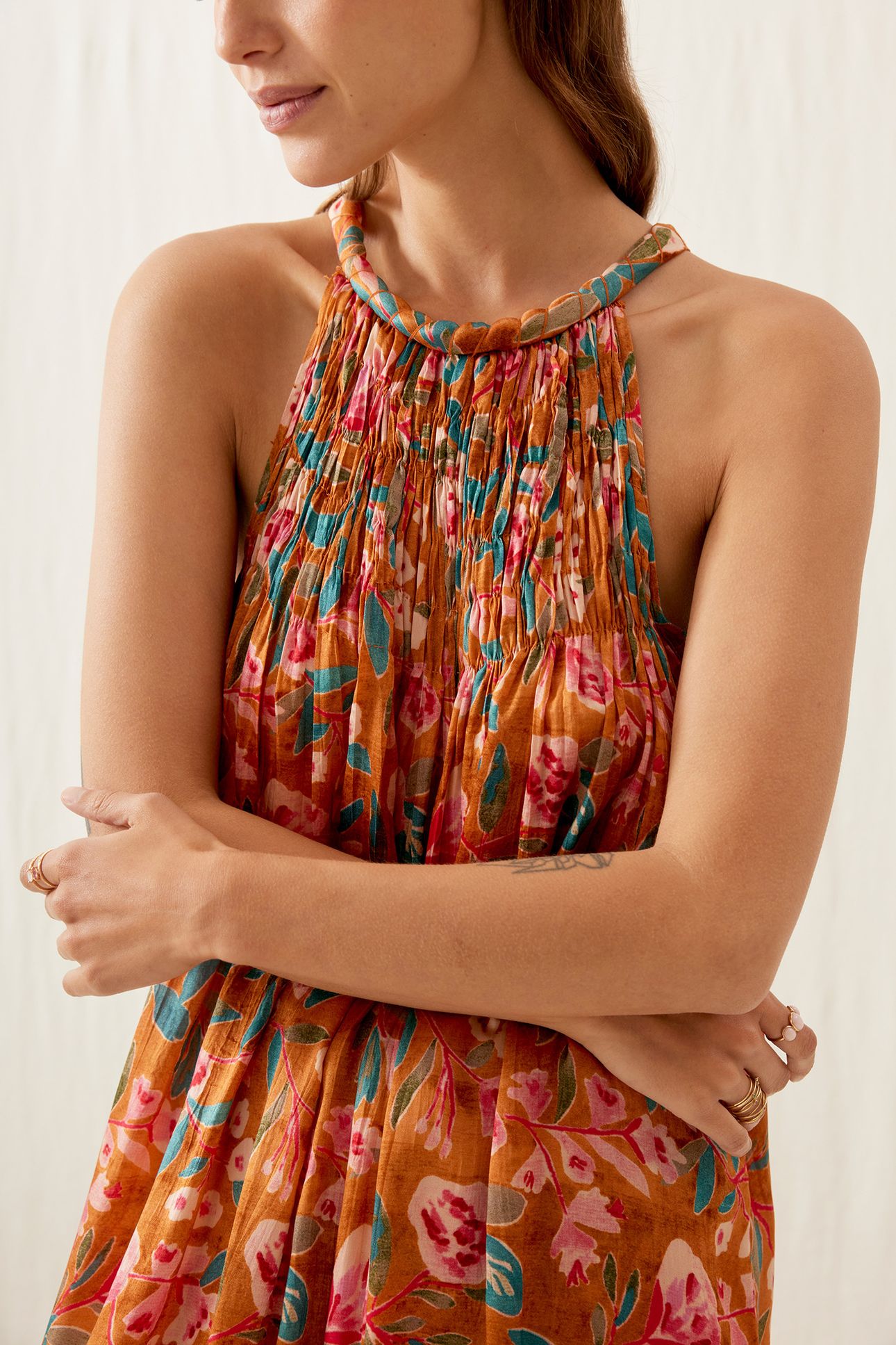 DRESS MARJORIE CINNAMON POPPY BLOOM 3