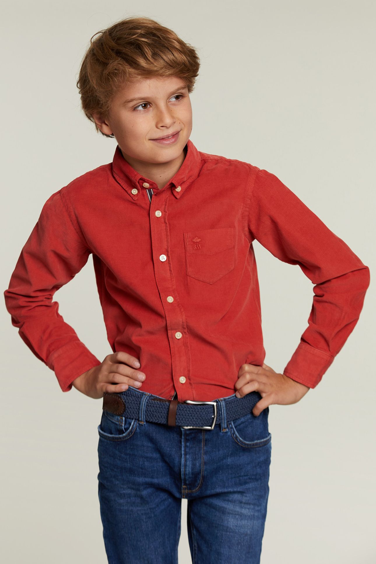 CUSTOM FIT CORDUROY SHIRT WITH POCKET BLUSH 1