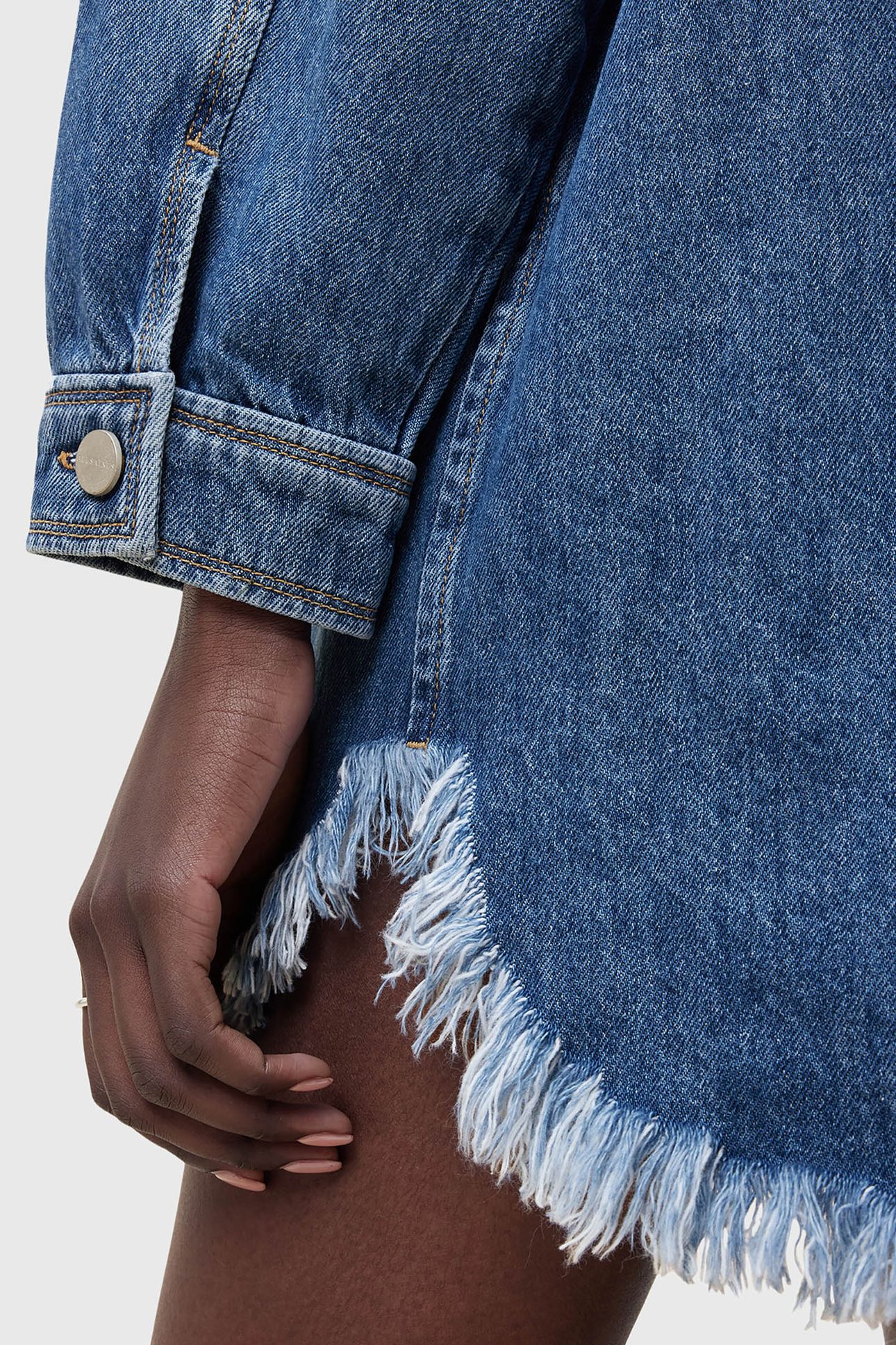 FAYE SNAP DRESS MID INDIGO 8