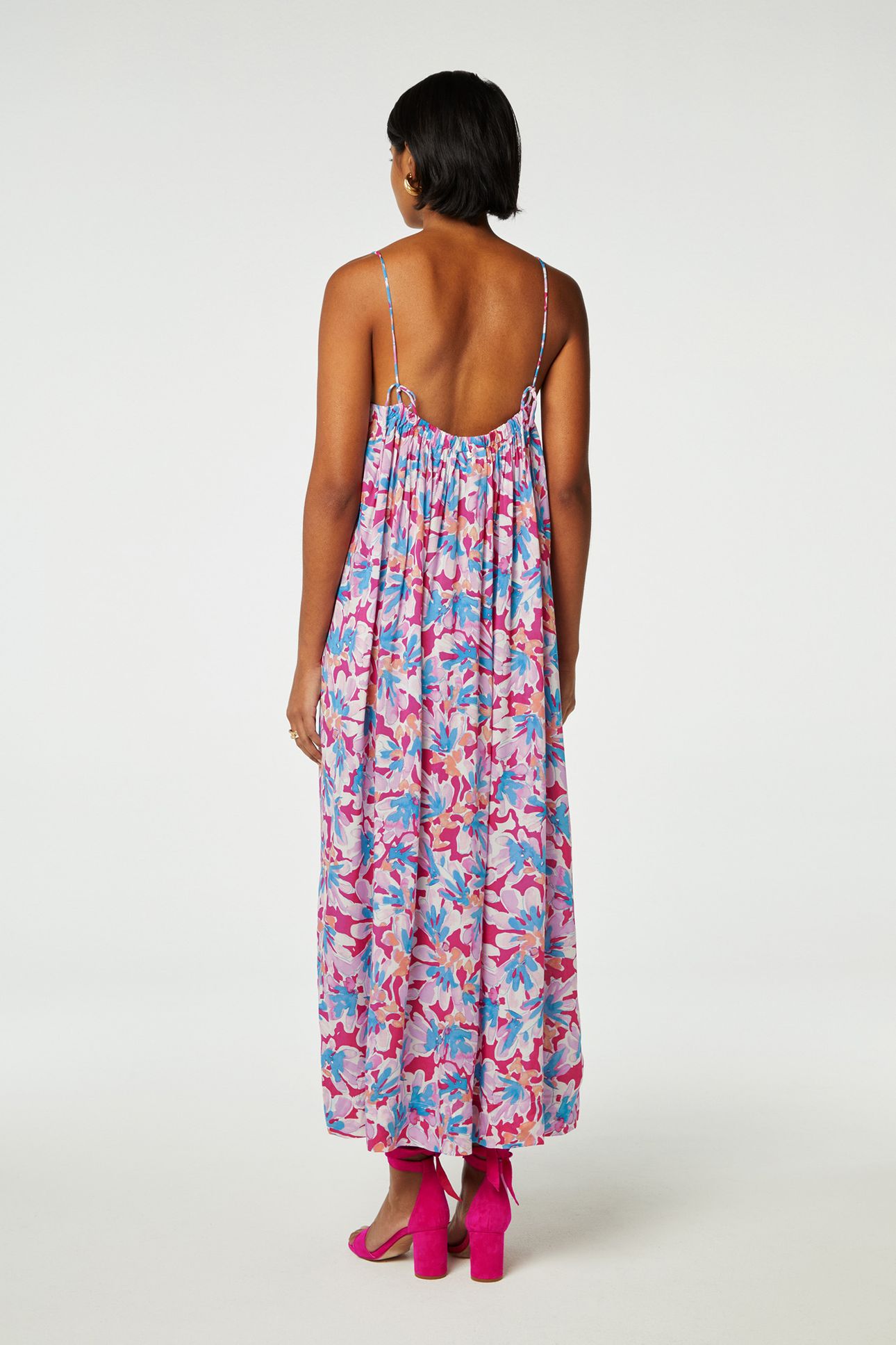 hot pink and blue dress LEANNA AZURE BLUE/HOT | Online Outlet hunter green chiffon gown