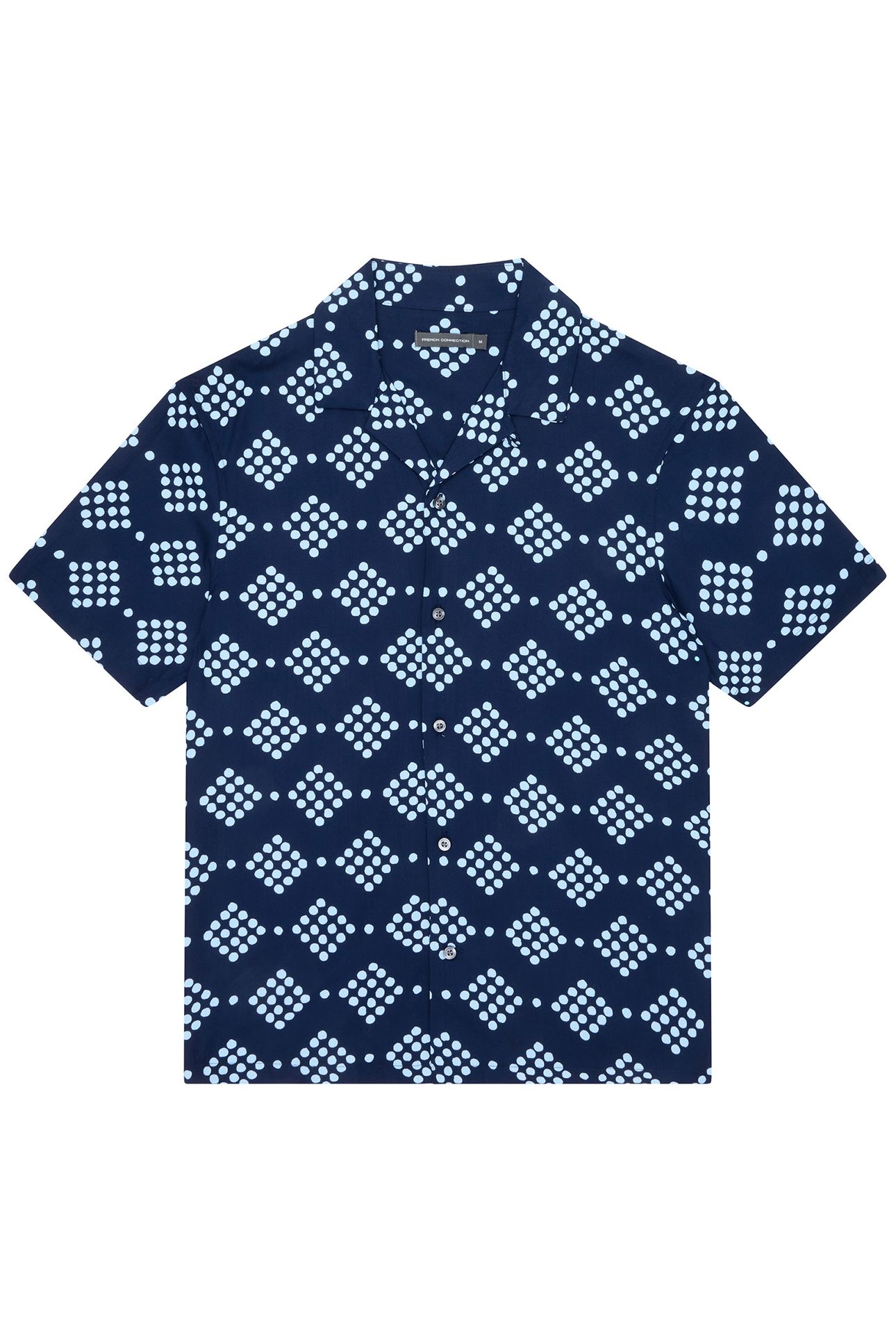 DOT VISCOSE REVERE SHORT SLEEVE SHIRT MARINE 1