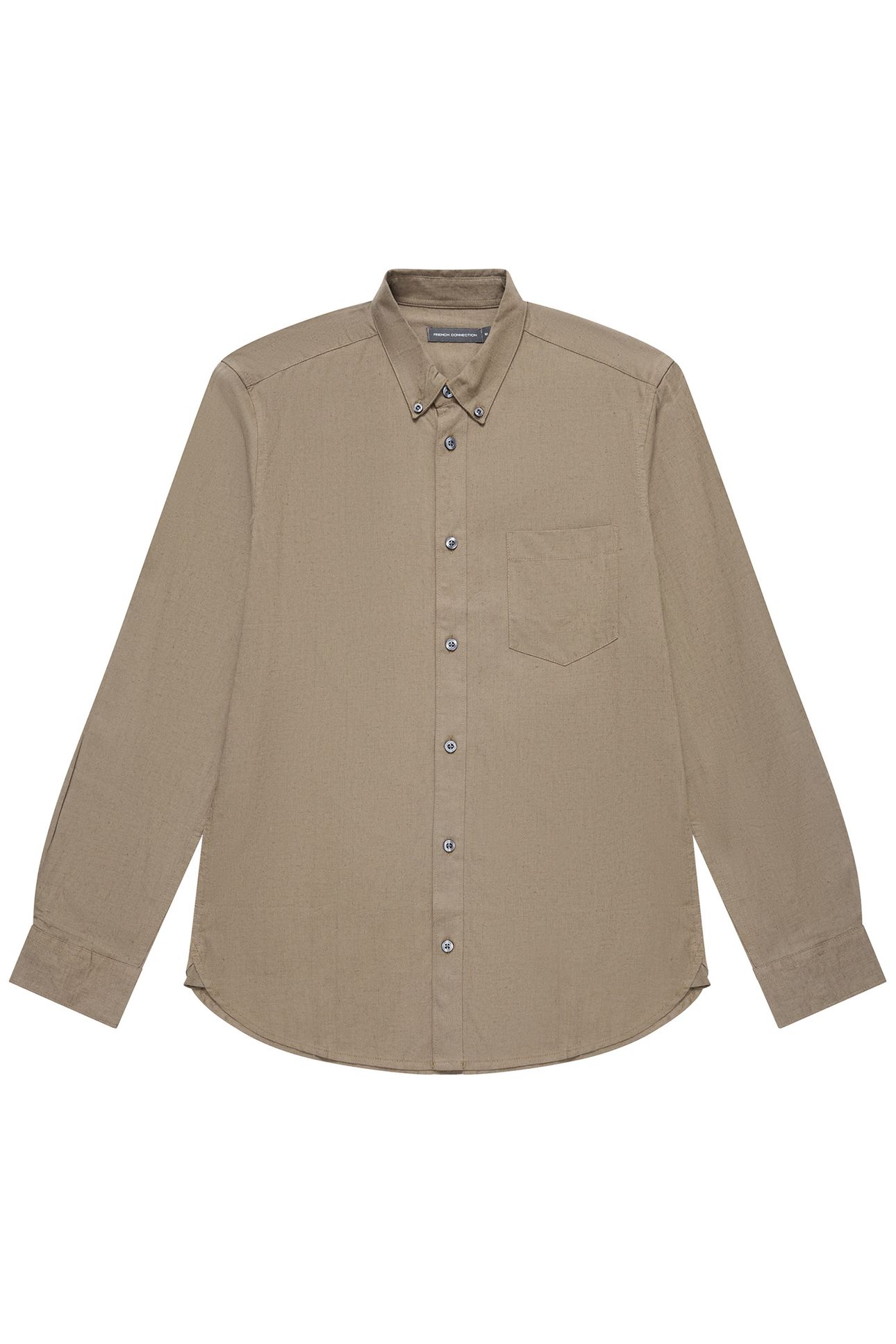 LINEN 22 L/S TRIM KHAKI 1