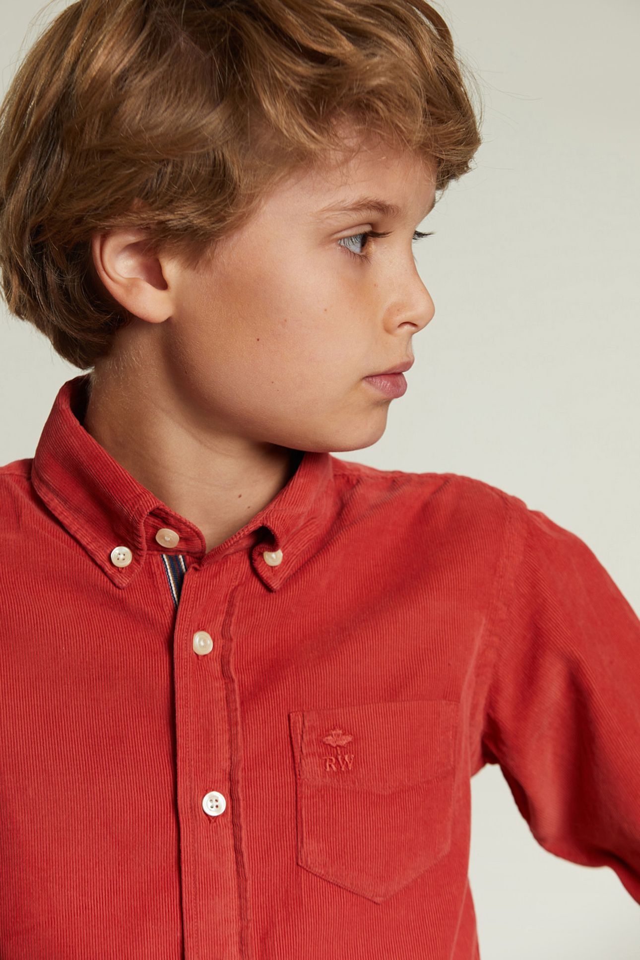 CUSTOM FIT CORDUROY SHIRT WITH POCKET BLUSH 4