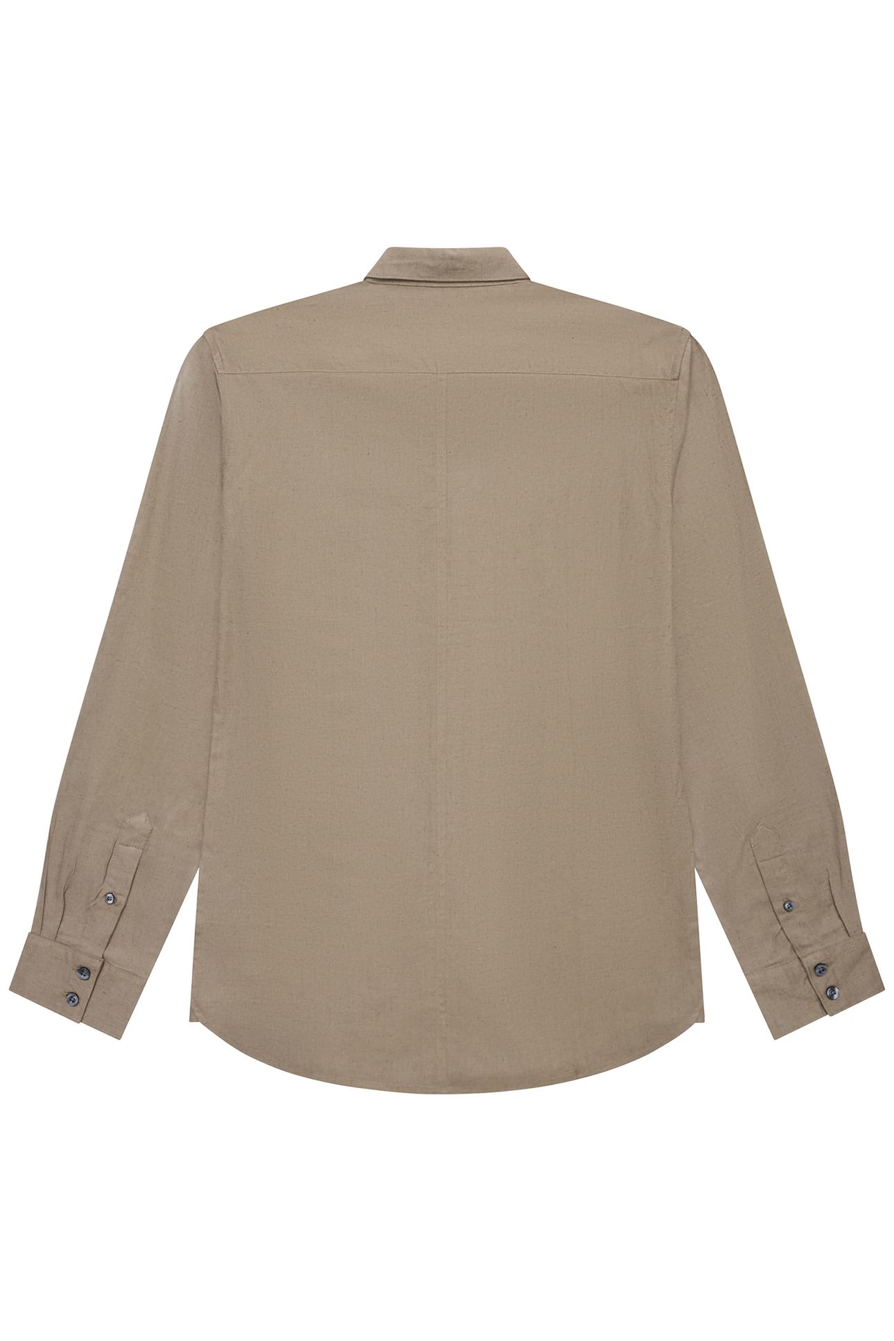 LINEN 22 L/S TRIM KHAKI 2