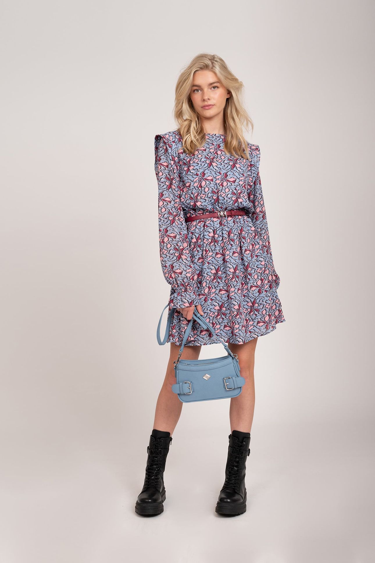 SAFI DRESS LAVENDER BLUE/SOFT PINK 1