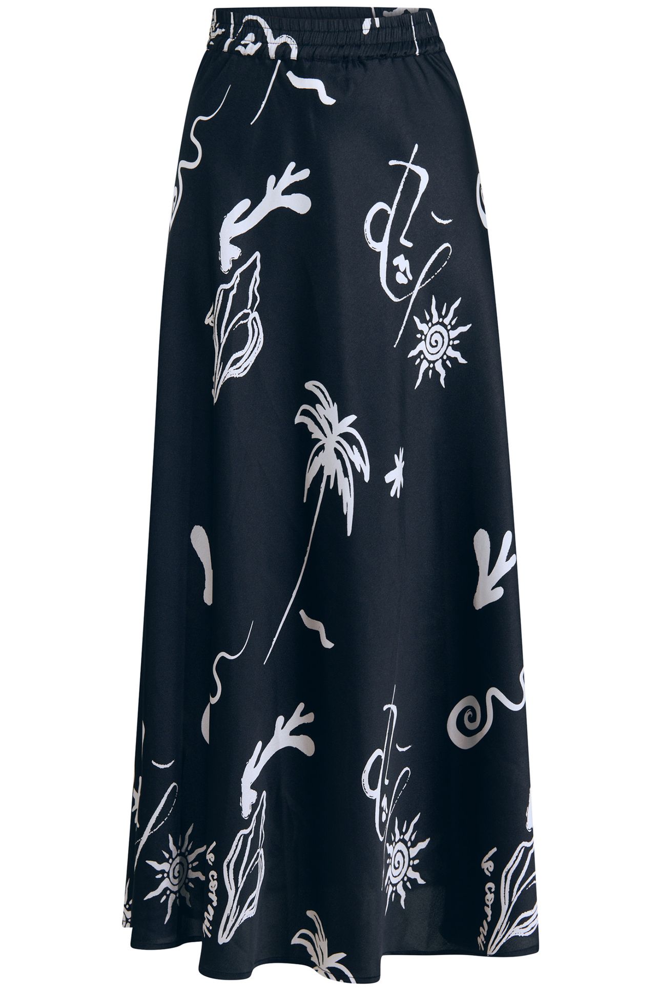 LA-SBSATIN SKIRT BLACK/WHITE 3