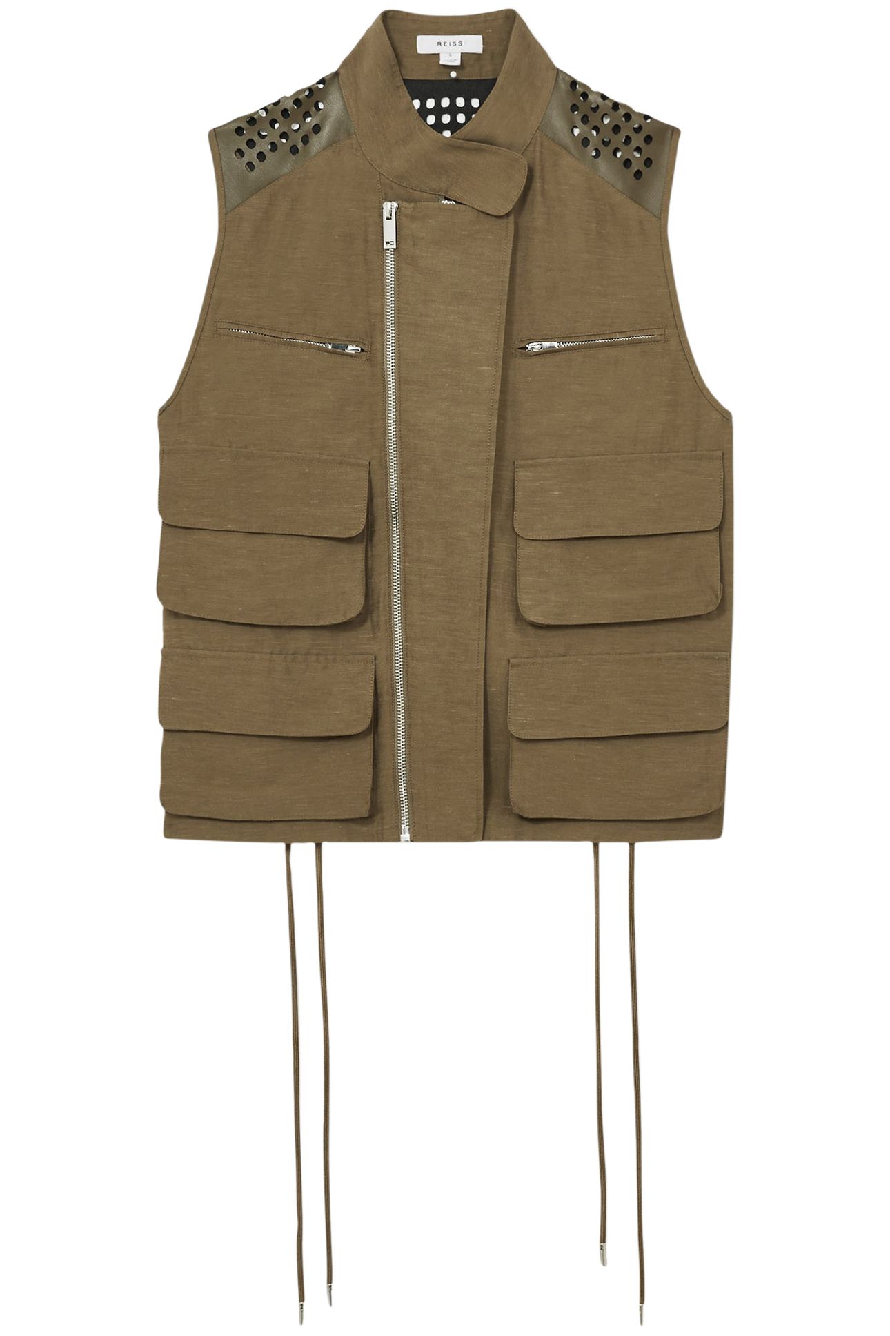 GRACE POCKET STITCH GILLET KHAKI 3
