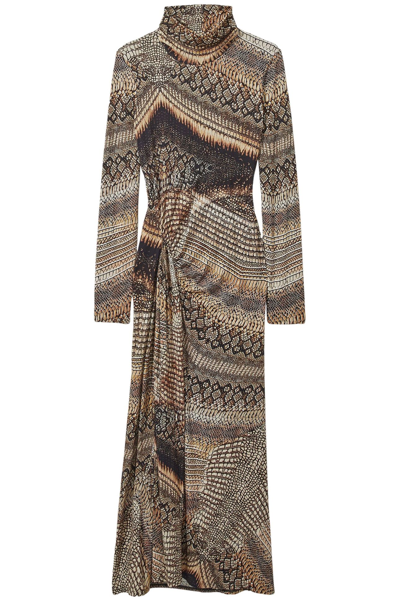 NAOMI ITALIAN PRINTED DRESS BROWN 1