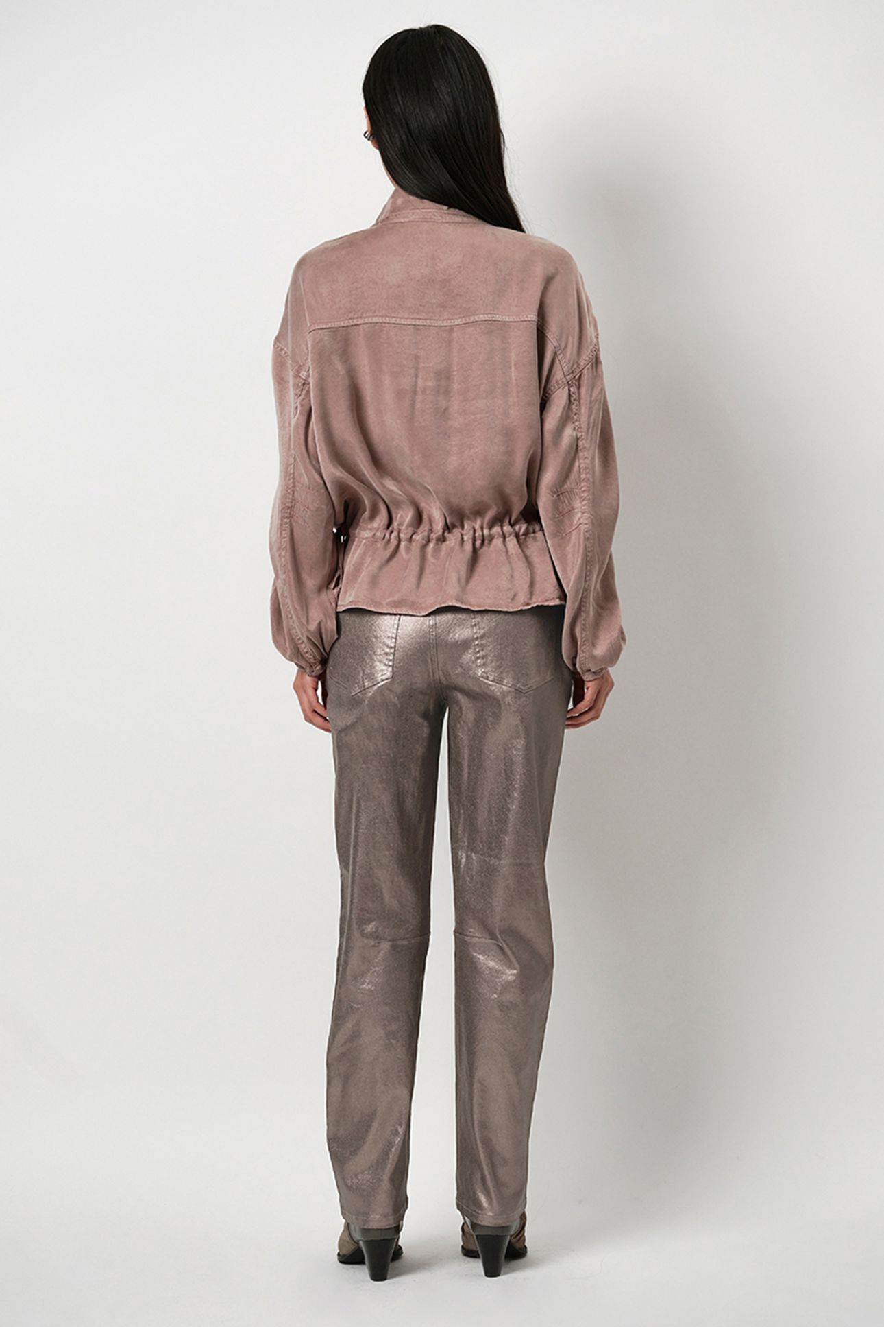 BELLA METALLIC DENIM PANTS REDWOOD CLAY 2