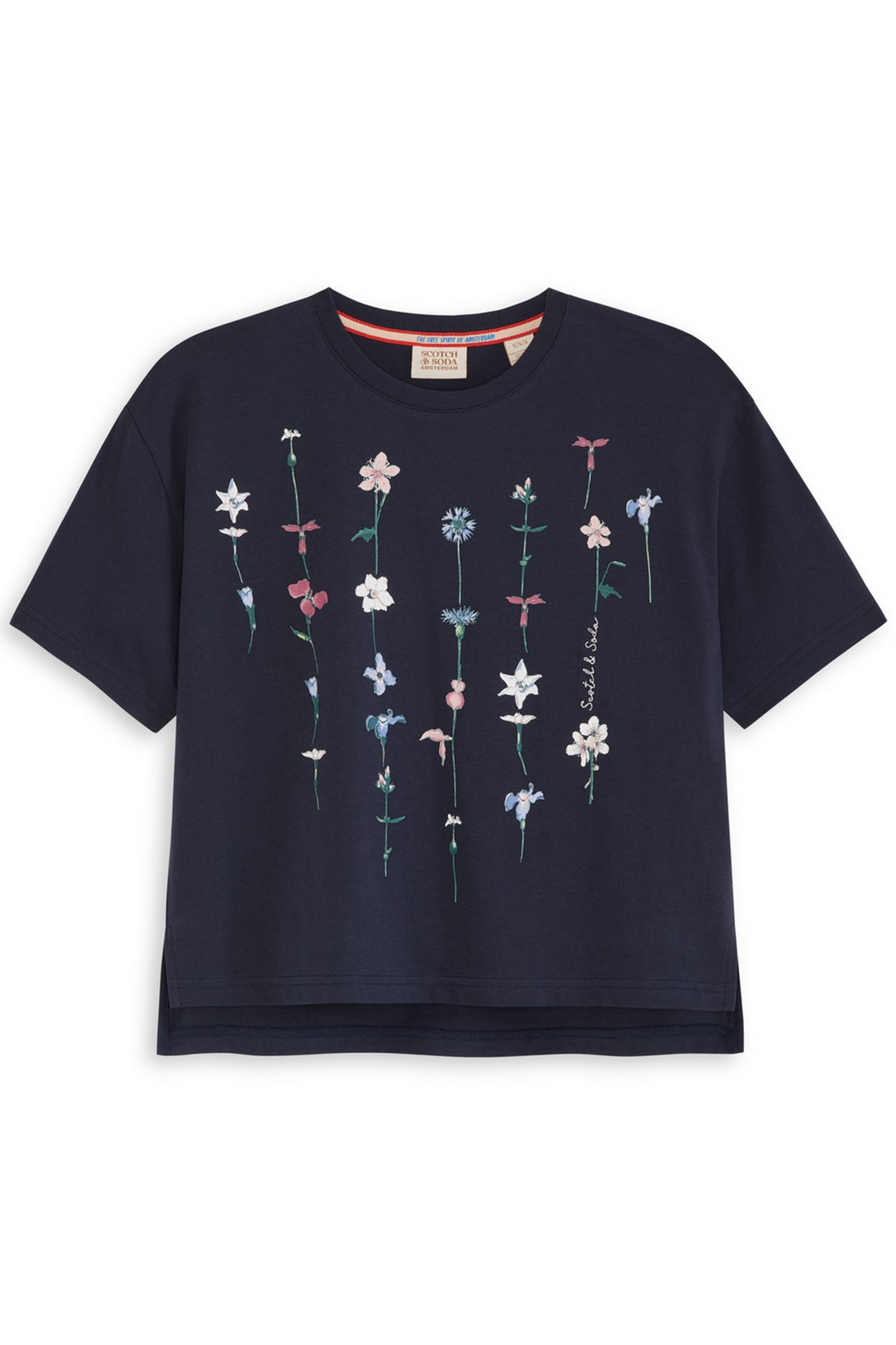 GIRLS CTTN JERSEY SS FASHION TOP BLACK/BLUE 1