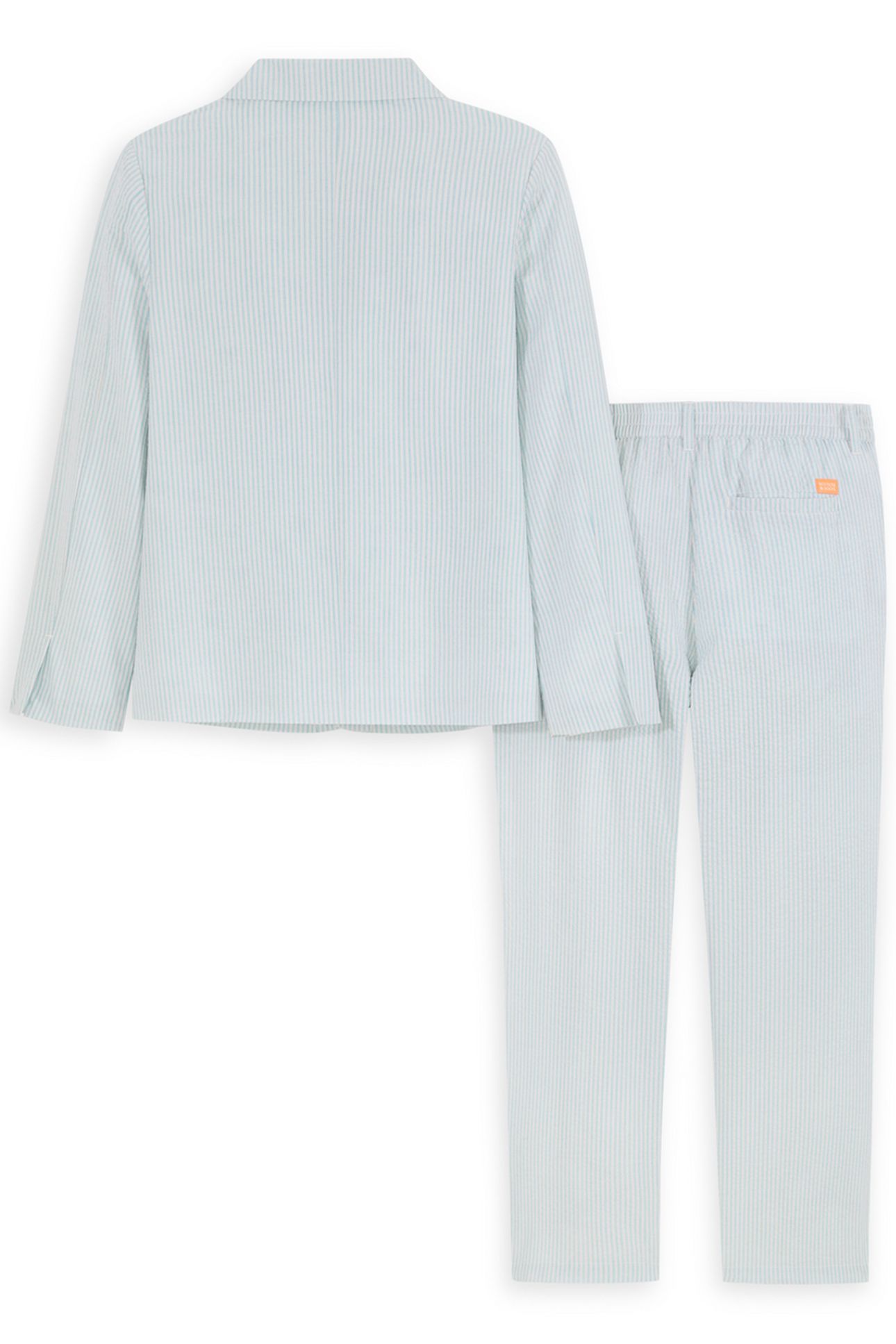 2PC BIG BOYS YD SEERSUCKER JACKET & PANT SUIT SET BLEACHED A 2