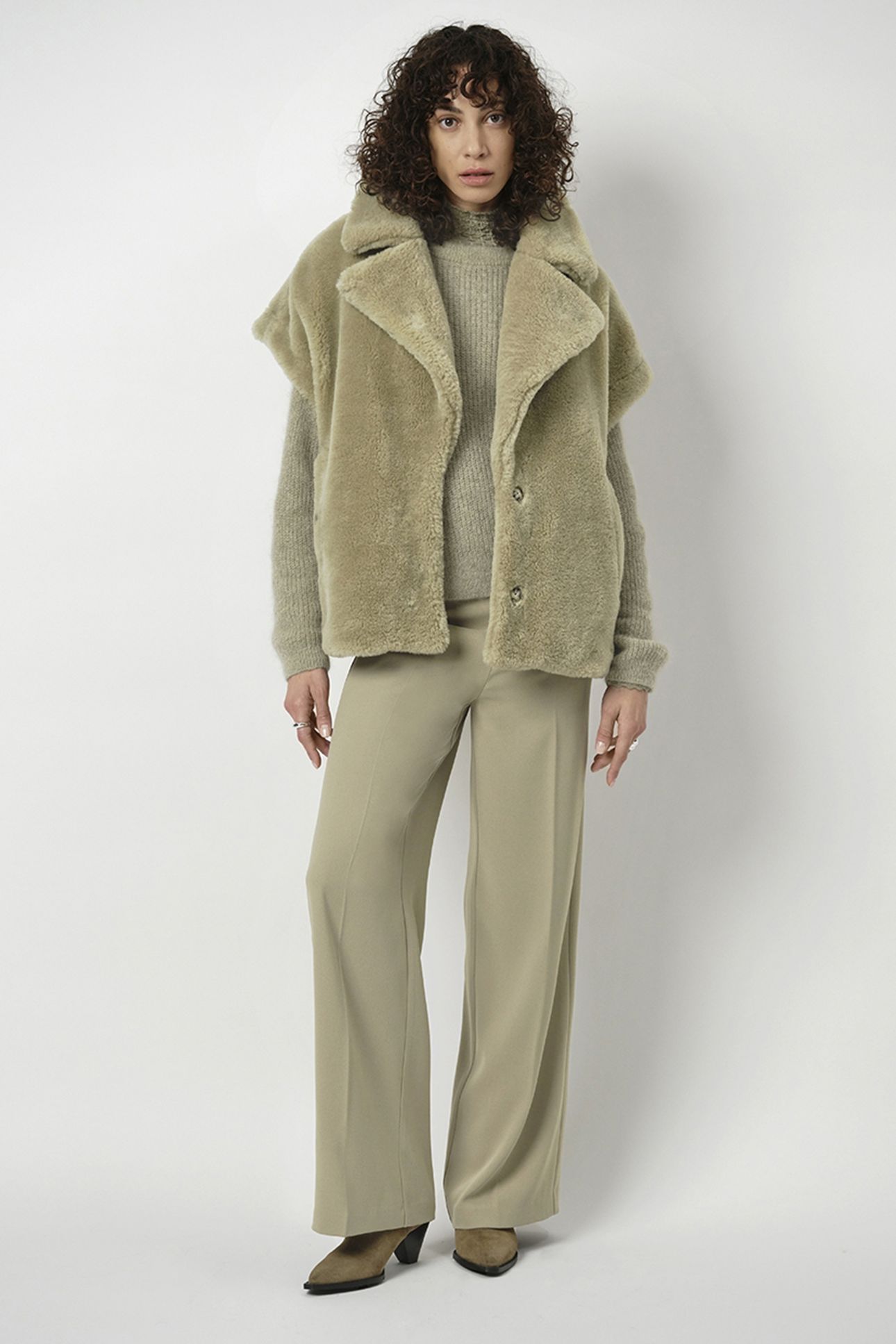 LUCAS WIDE LEG PANTS SWAMP GREEN 1