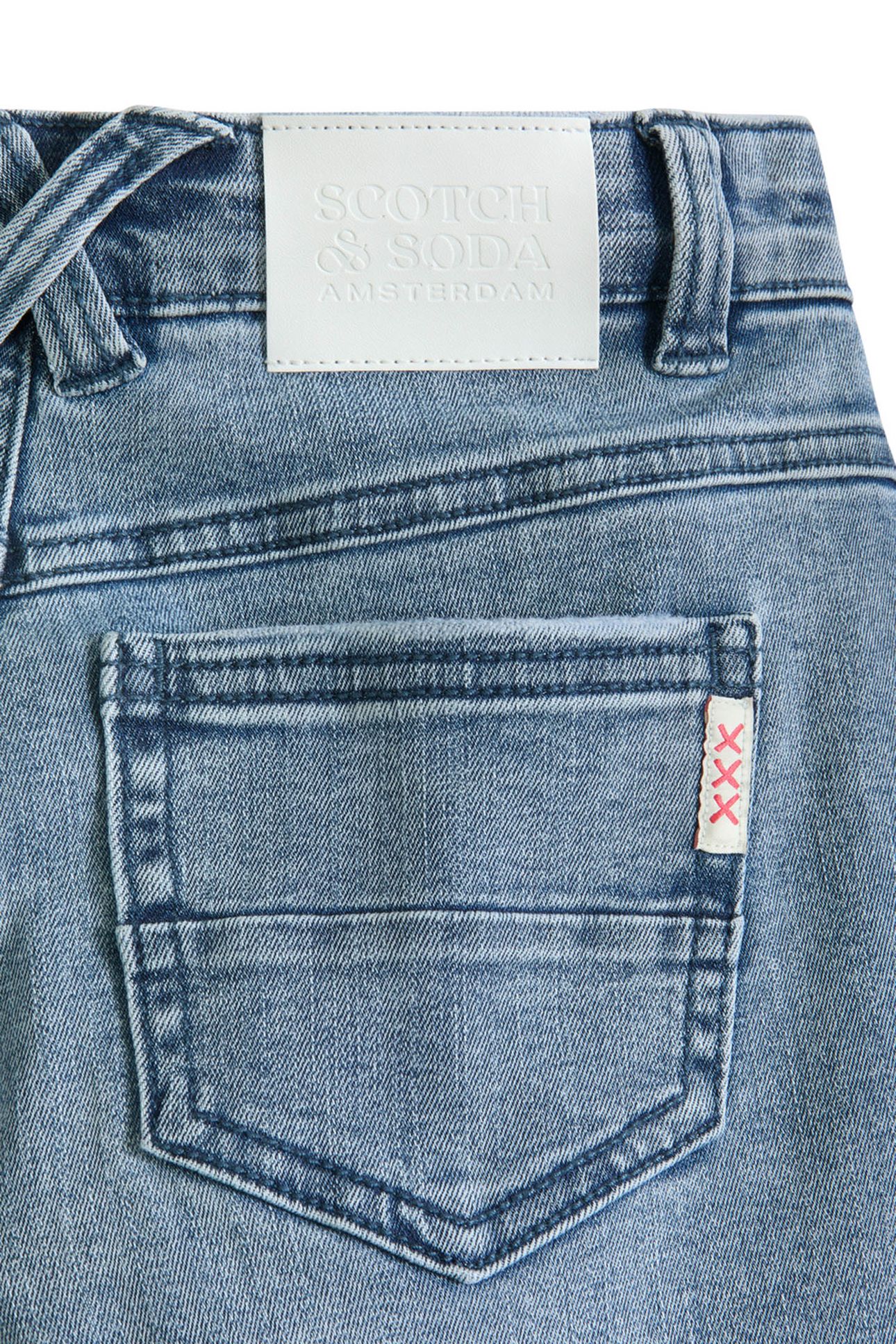 GIRLS STRETCH SLUB DENIM JEANS COASTAL BLUE 4
