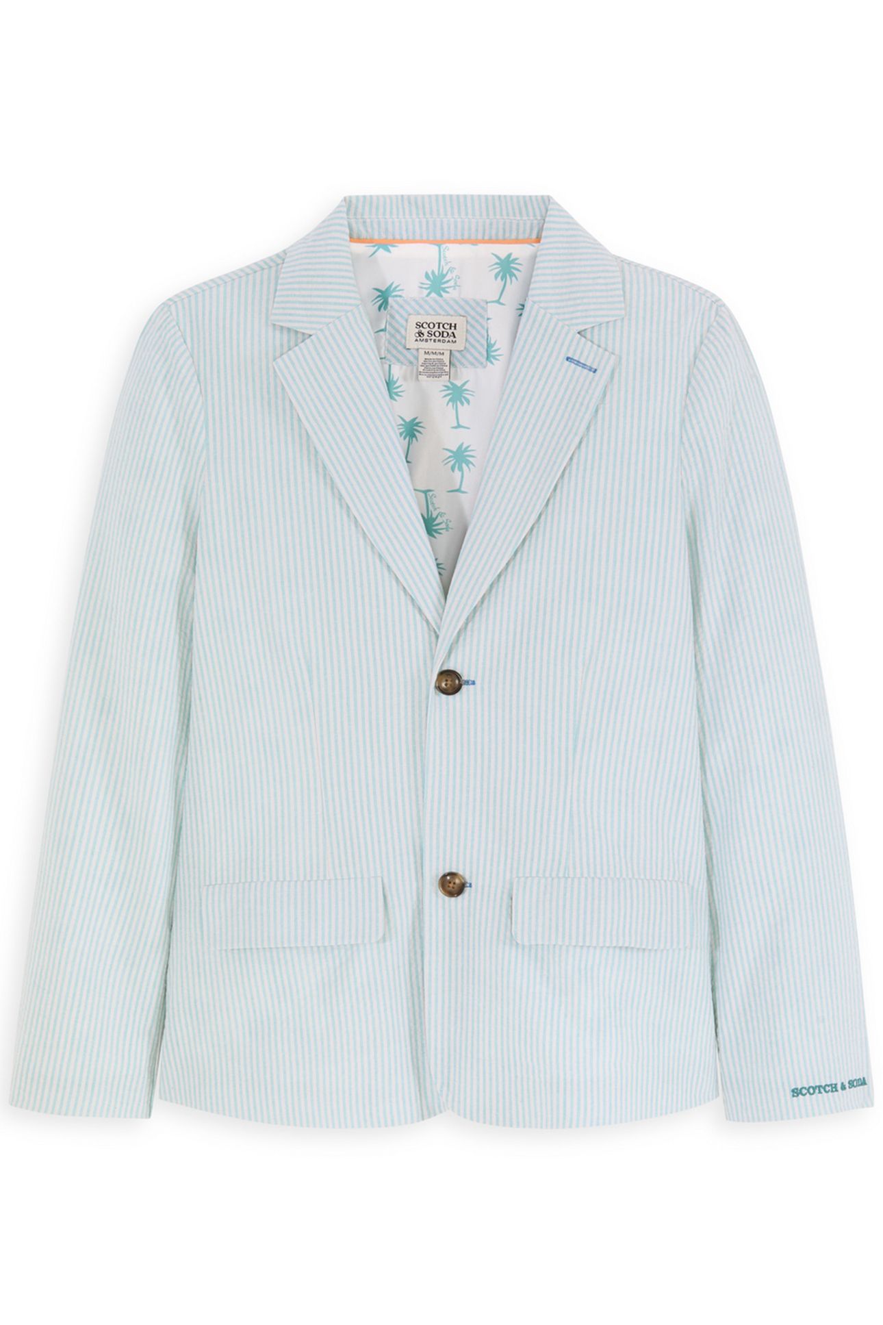 2PC BIG BOYS YD SEERSUCKER JACKET & PANT SUIT SET BLEACHED A 3