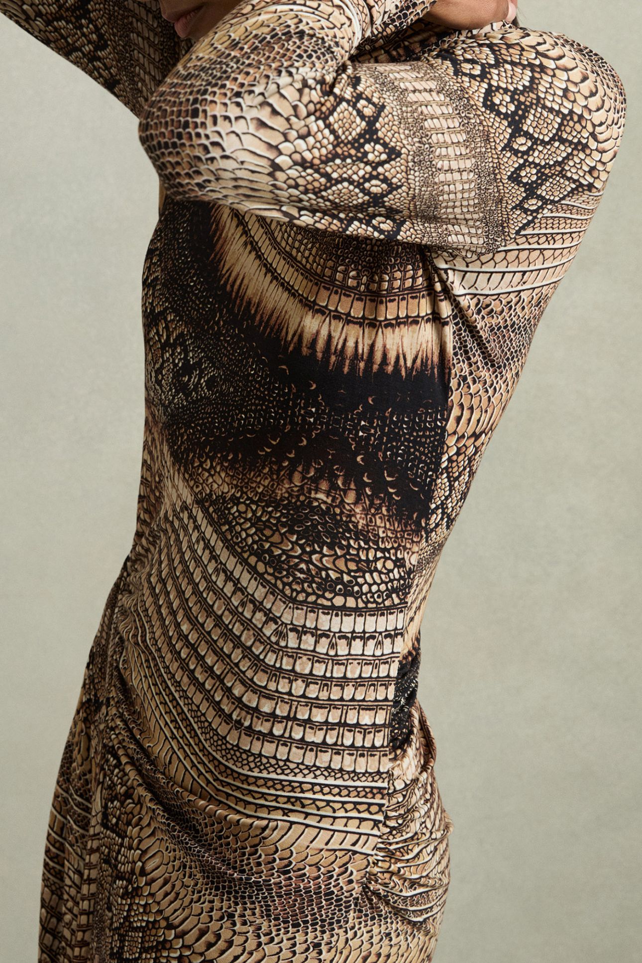 NAOMI ITALIAN PRINTED DRESS BROWN 4