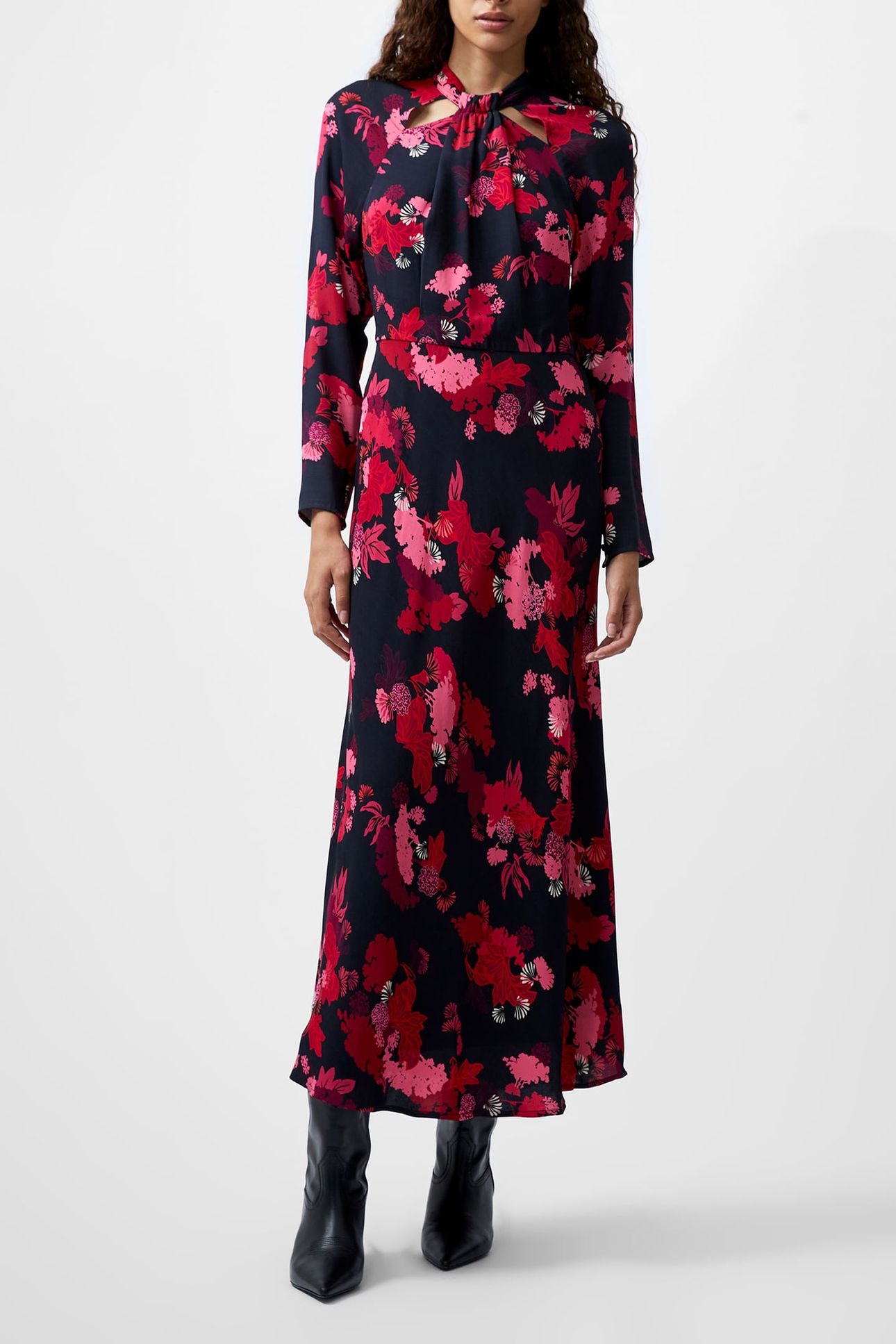 FOLIAGE CHIARA TIE KNOT NK DRS BLACKOUT MULTI 1