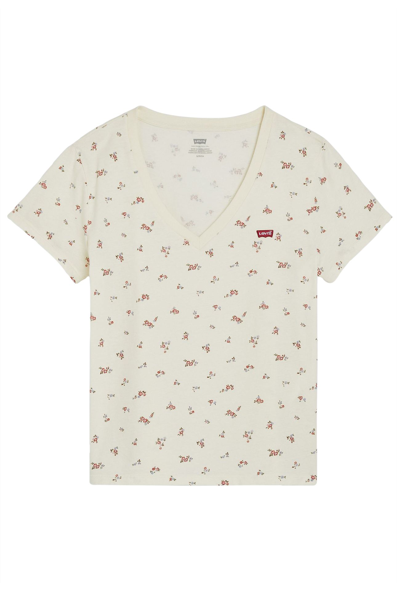 PERFECT VNECK LOU DITSY FLORAL-V4 EGRET COTTON 3