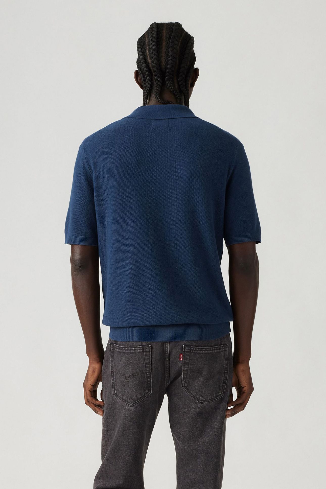 SWEATER KNIT POLO LINEN SEED STITCH DRES 2