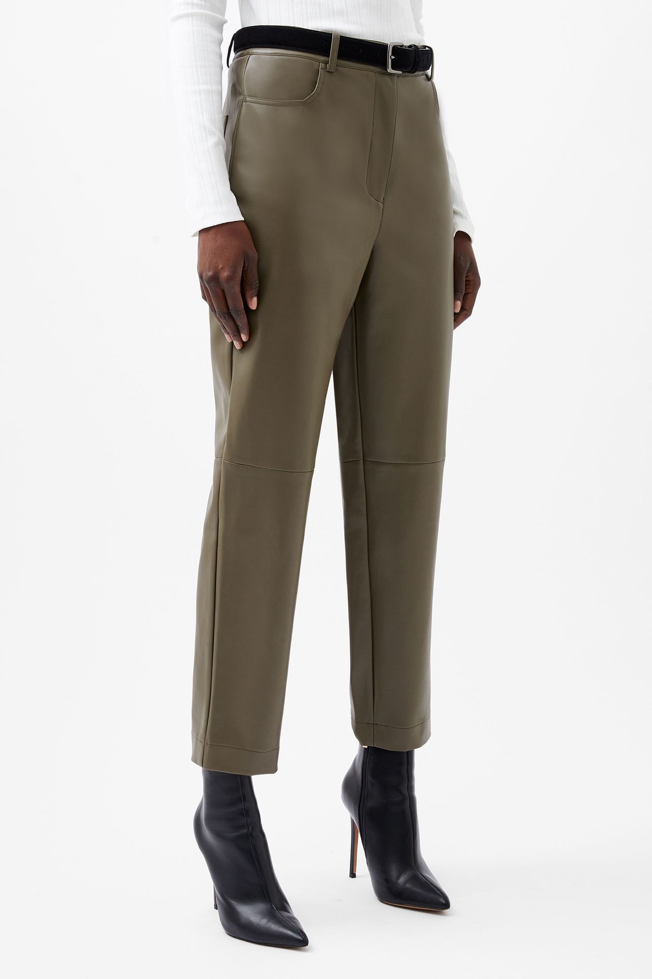 CROLENDA PU TROUSERS CHOCOLATE GANACHE 1