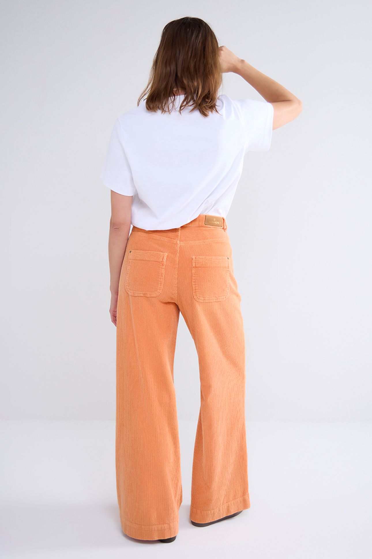 FLARED PANTS FLUID STRETCH CORD ORANGE 3