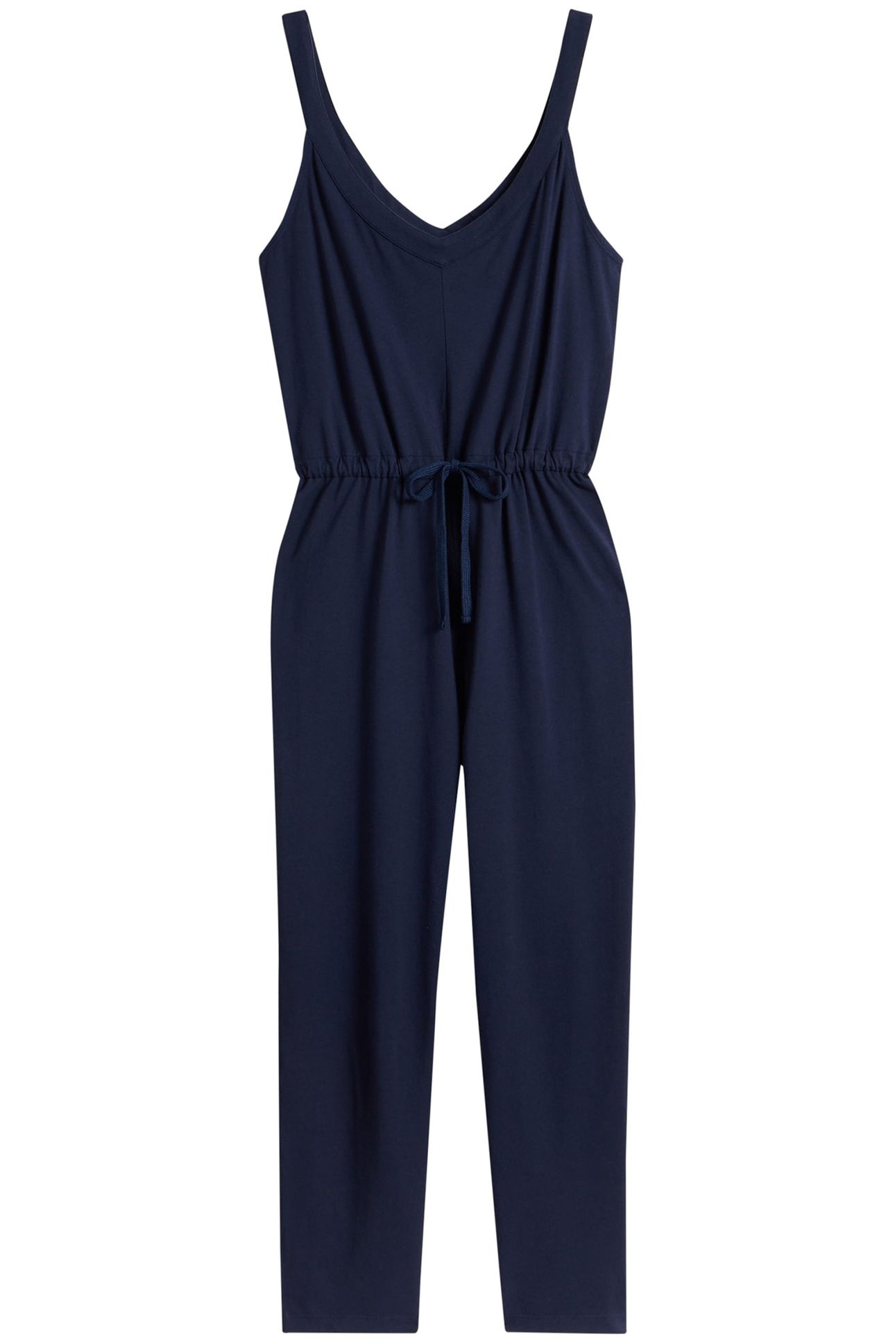 DRAWSTRING JERSEY JUMPSUIT DARK NAVY 1