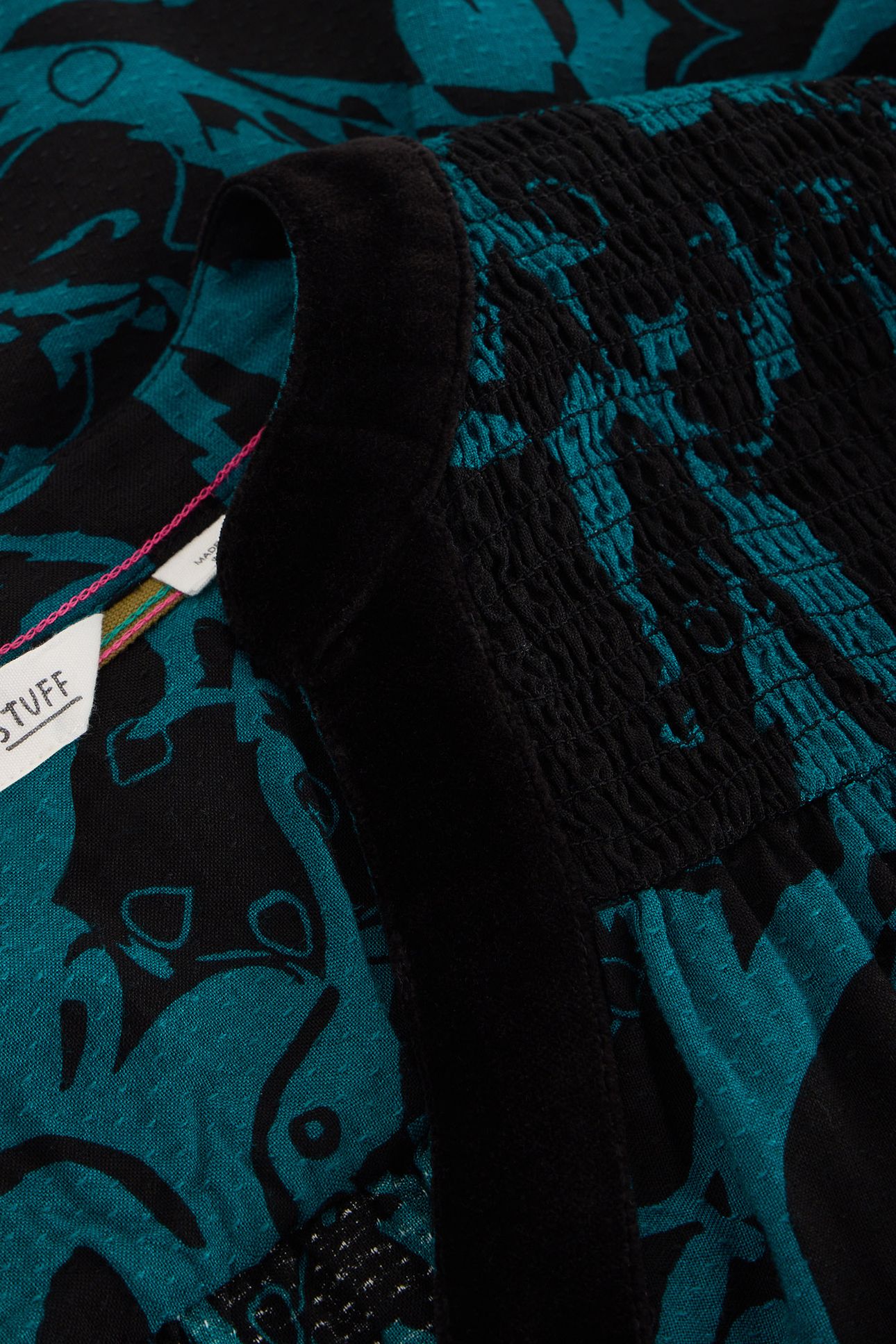 BAY PRINT LONGLINE TOP TEAL MULTI 5