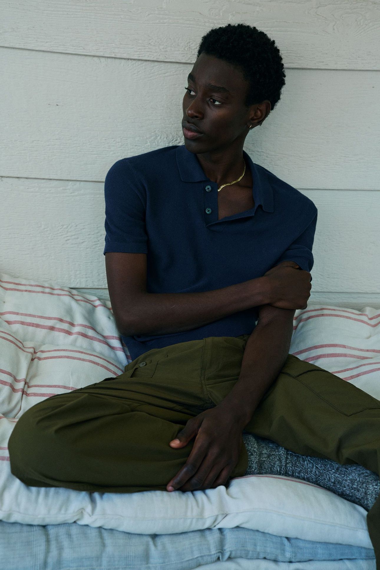 SWEATER KNIT POLO LINEN SEED STITCH DRES 6
