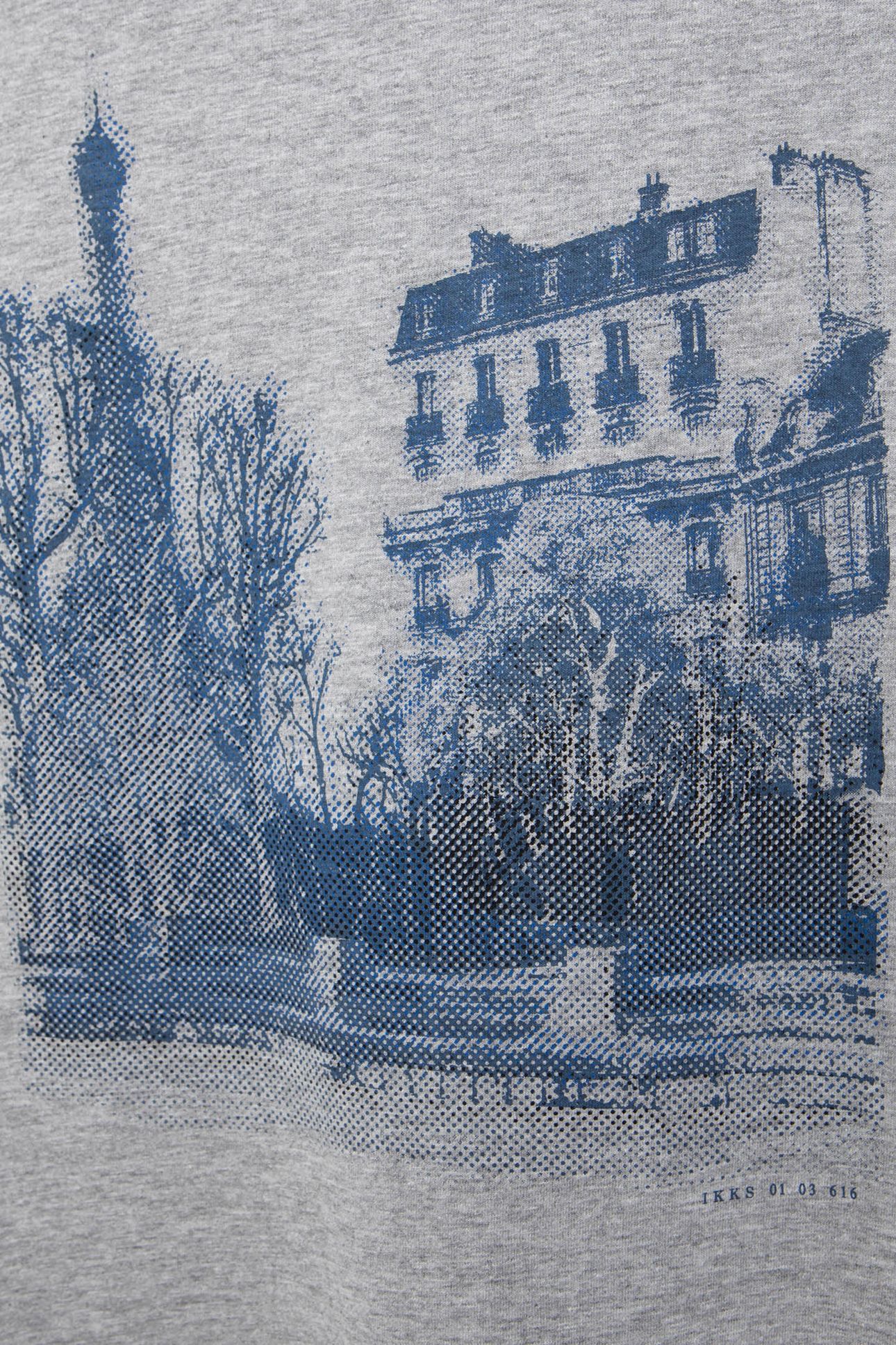 ORGANIC COTTON GREY T-SHIRT PARIS HOMME 6