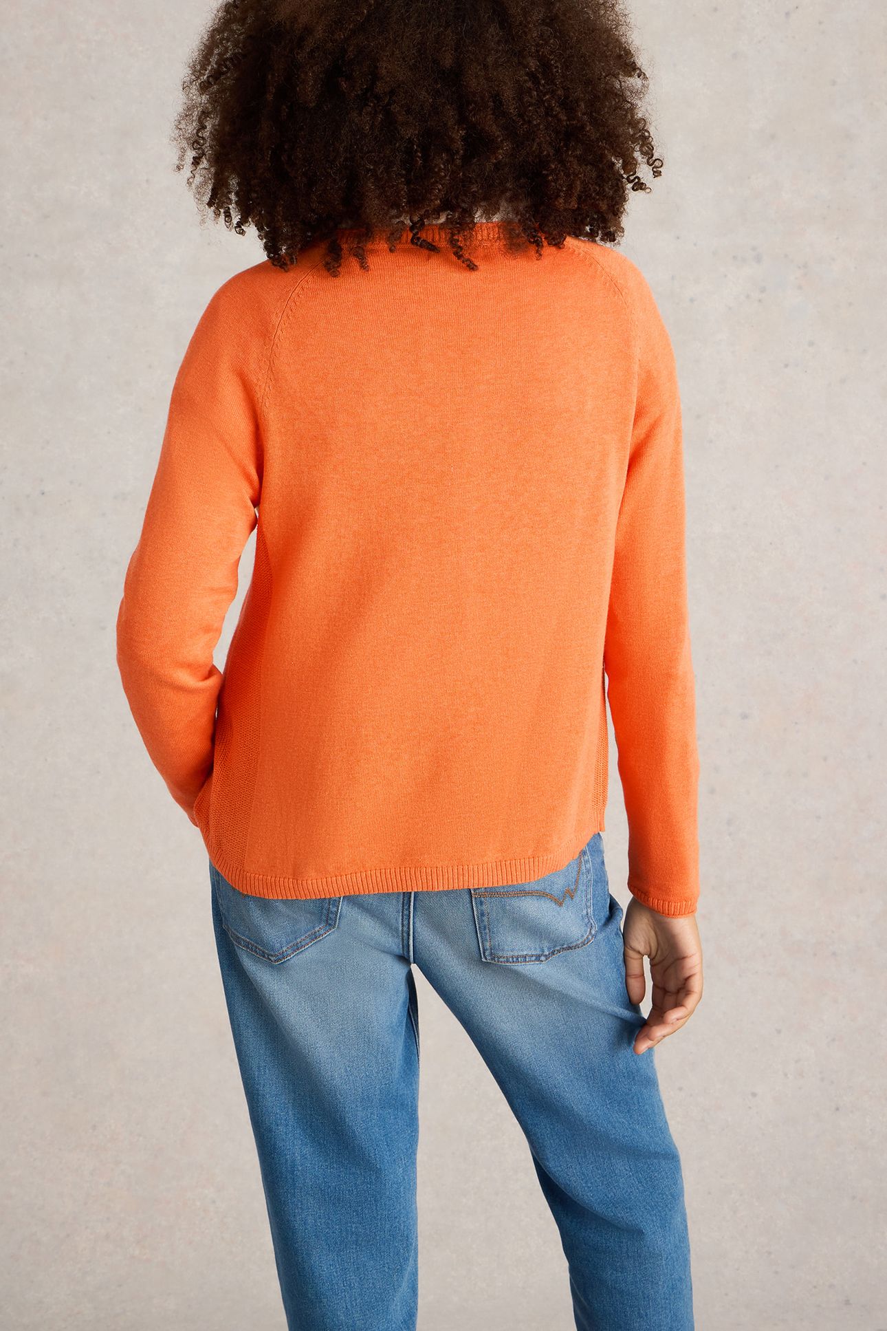 LUNA V NECK CARDI BRIGHT ORANGE 2
