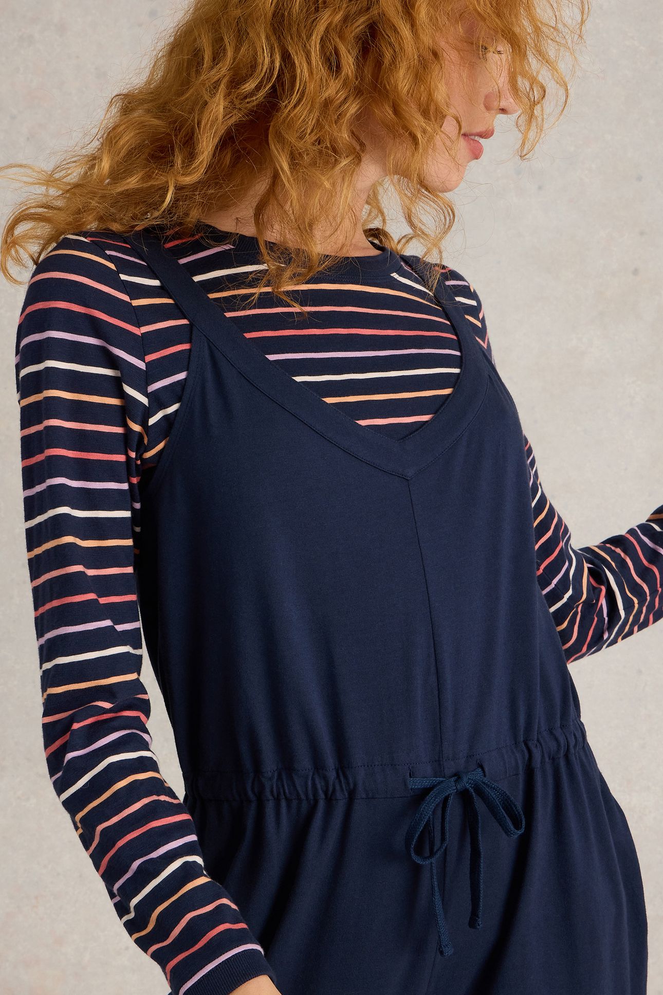 DRAWSTRING JERSEY JUMPSUIT DARK NAVY 4