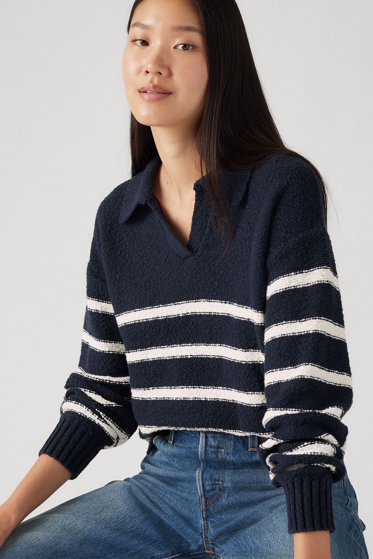 SATELLITE POLO SWEATER MARINE STRIPE 4
