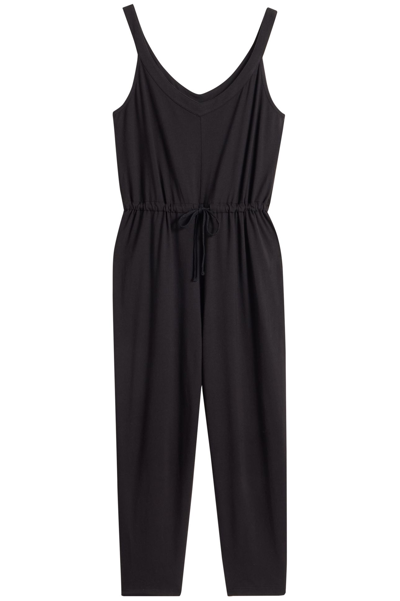 DRAWSTRING JERSEY JUMPSUIT PURE BLACK 3